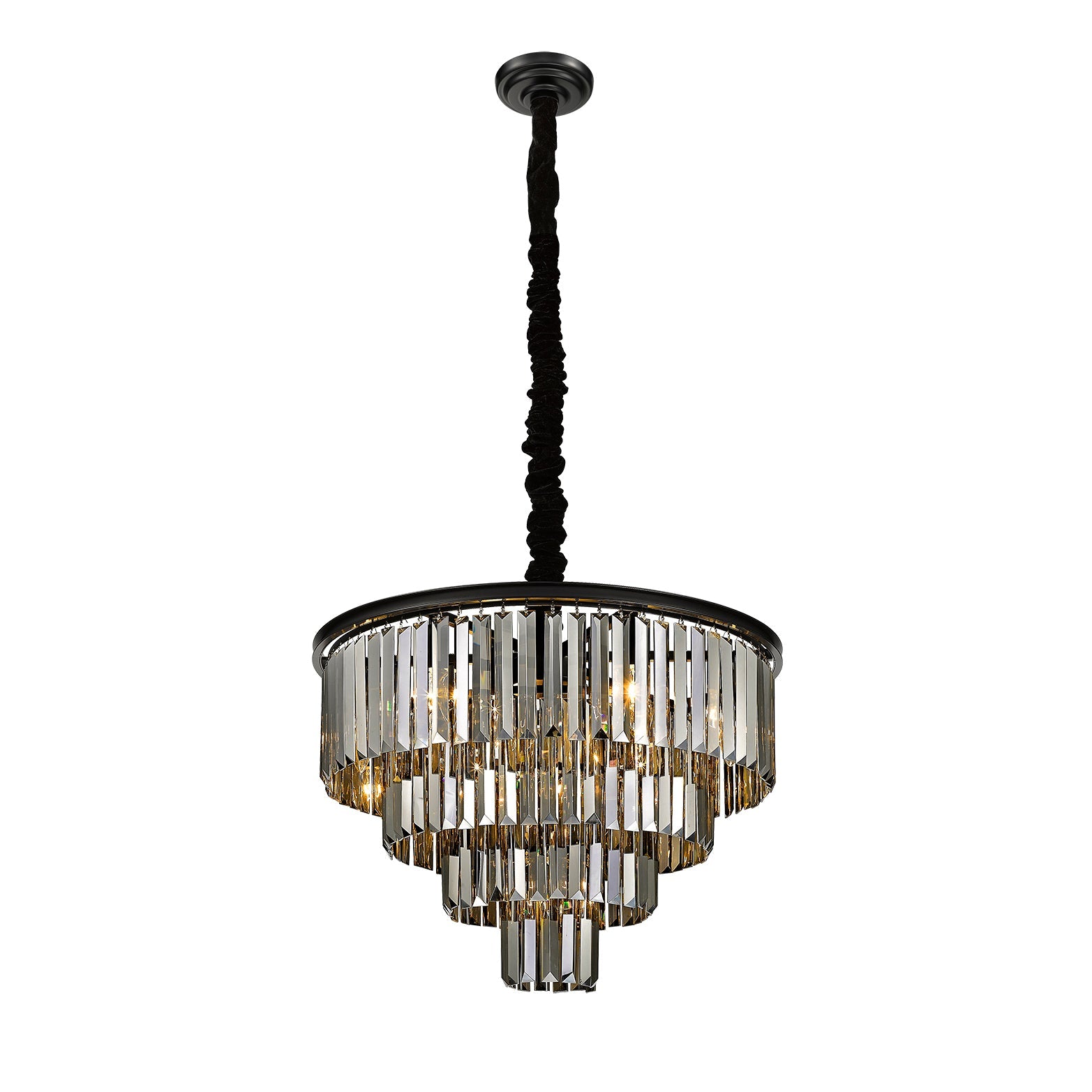 Morgan 12-Light Matte Black Crystal Chandelier by Modition Lighting-1