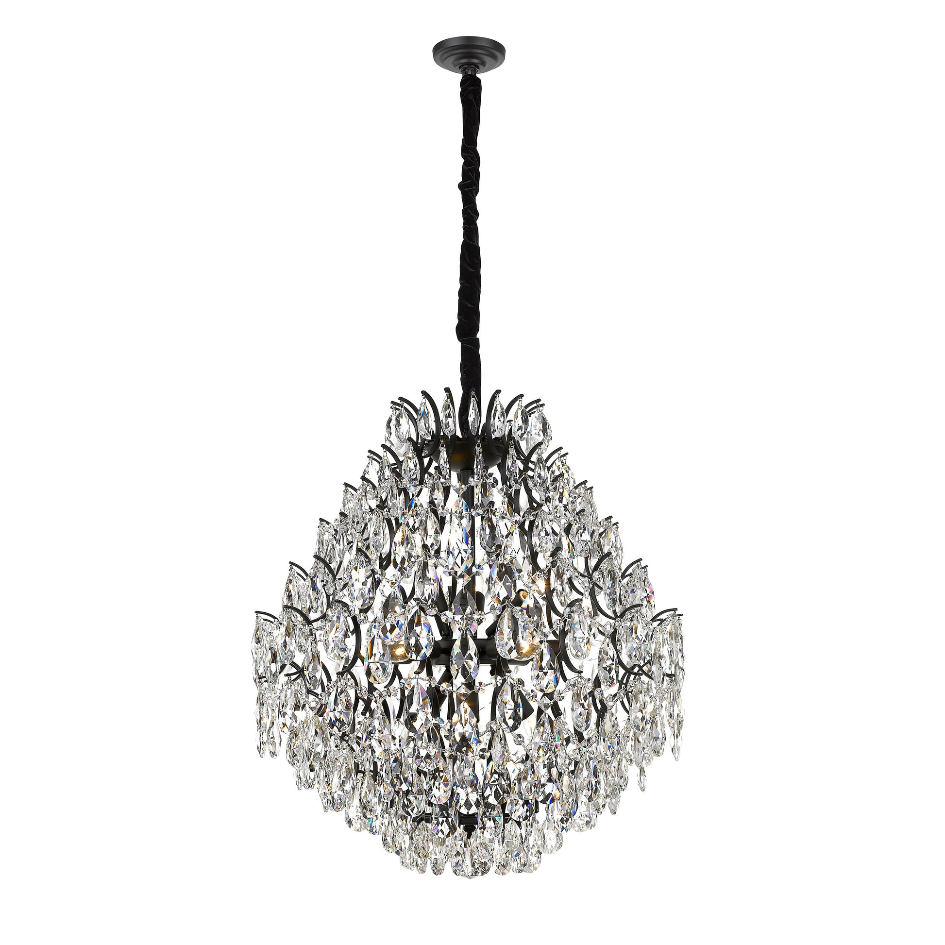Charlotte 12-Light Black Frame Crystal Chandelier-3