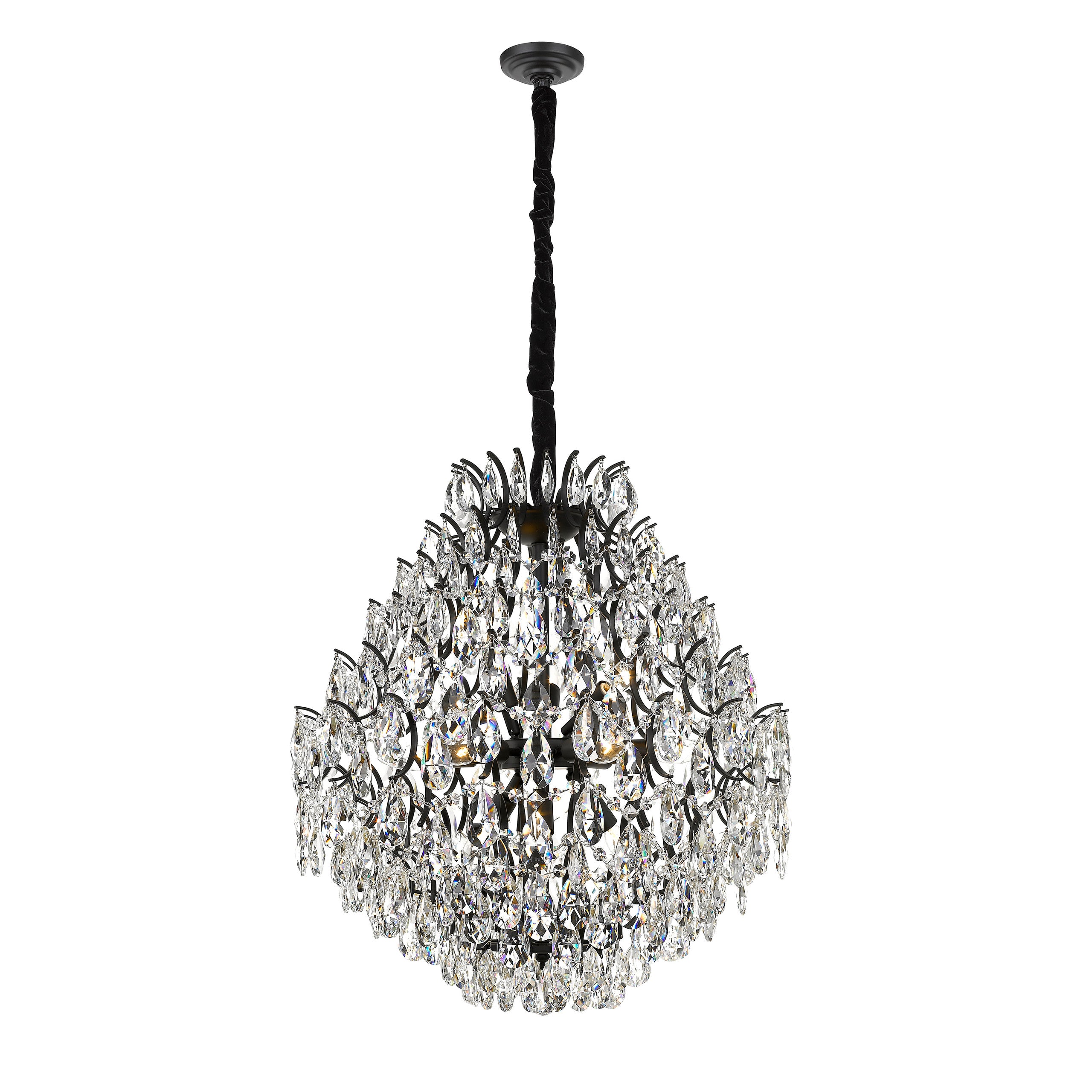 Charlotte 12-Light Black Frame Crystal Chandelier-zoom-3