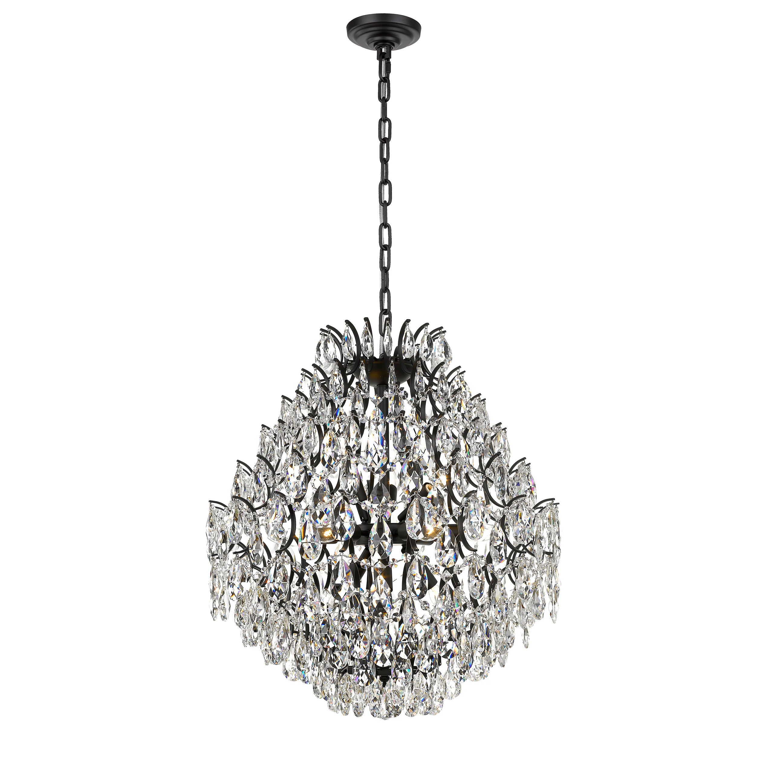 Charlotte 12-Light Black Frame Crystal Chandelier-zoom-4