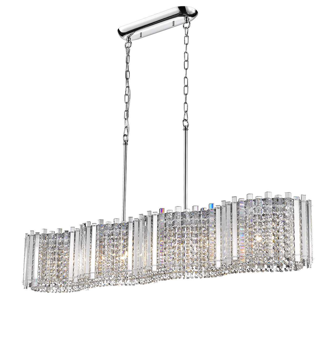 Hurley 9-Light Crystal Linear Pendant Modition Lighting