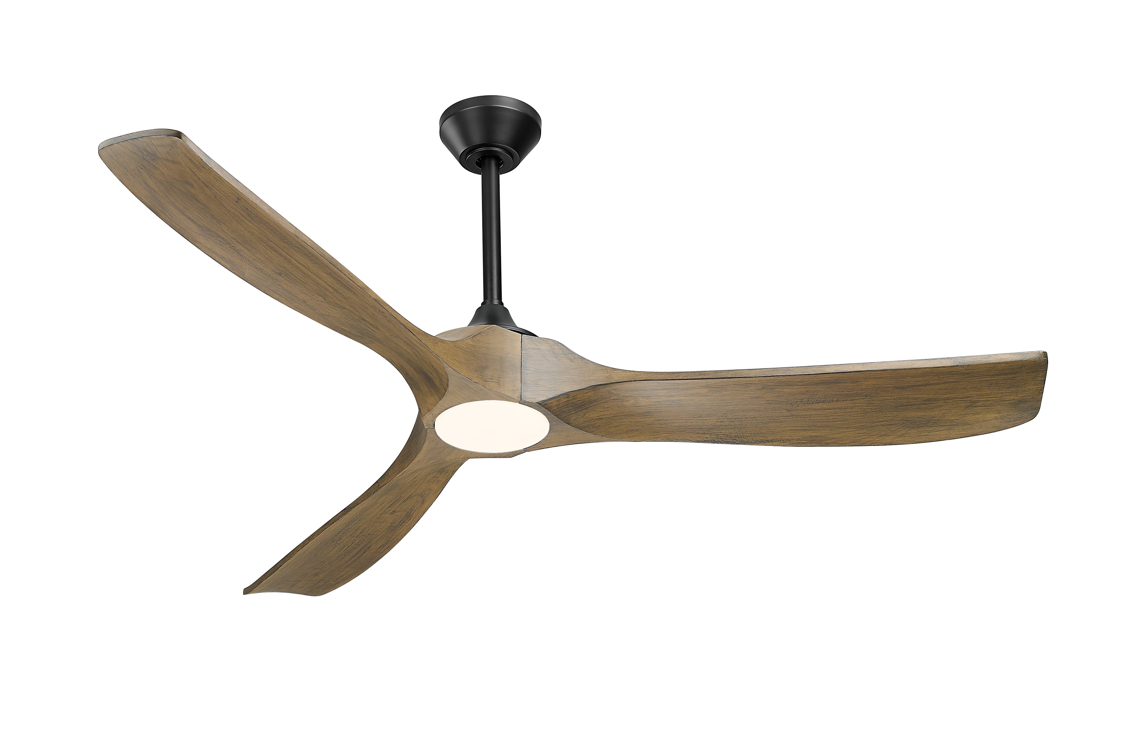 Woodern 60" Smart Ceiling Fan Matte Black with Weathered Oak Wood Blades-zoom-4