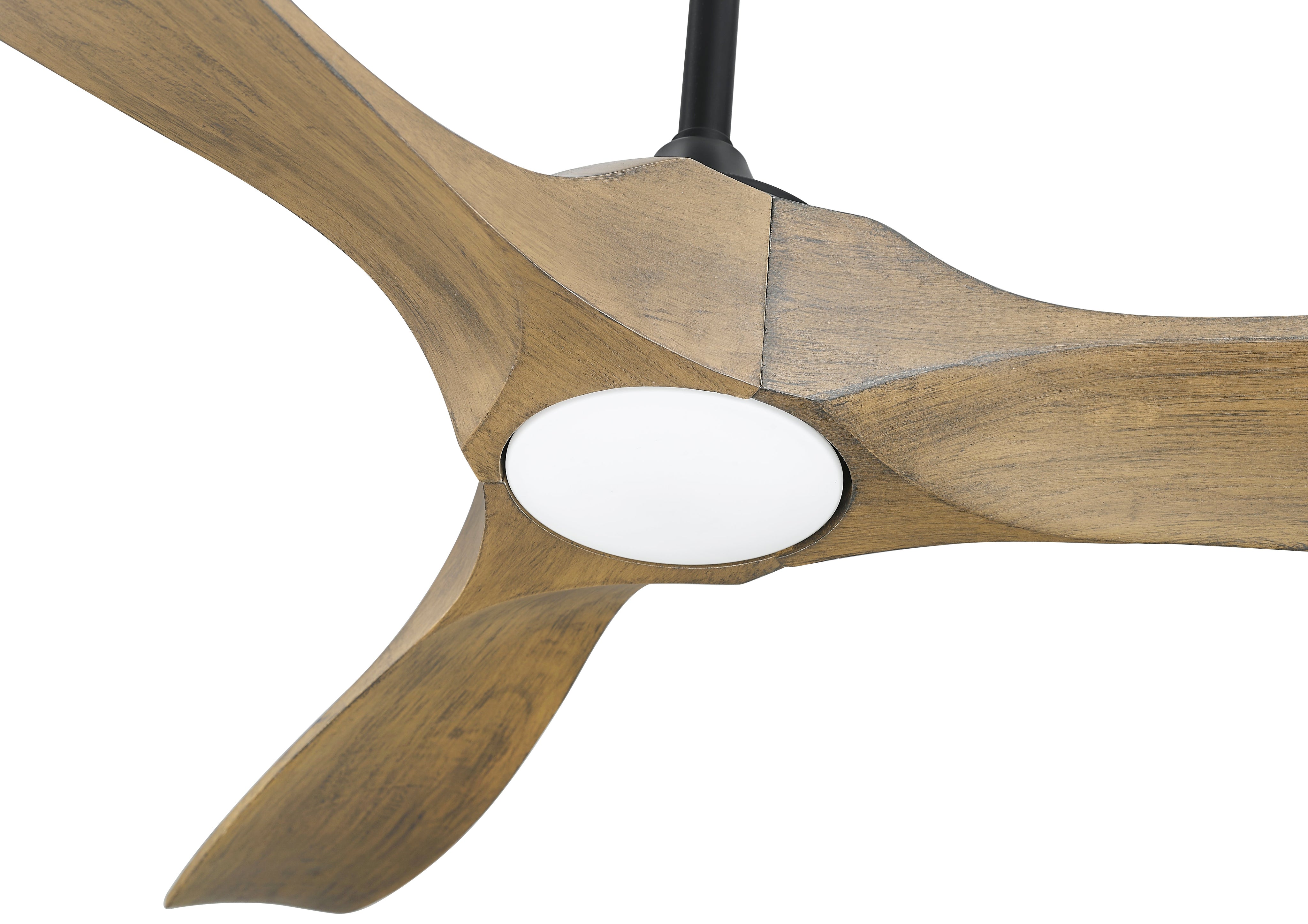 Woodern 60" Smart Ceiling Fan Matte Black with Weathered Oak Wood Blades-zoom-3