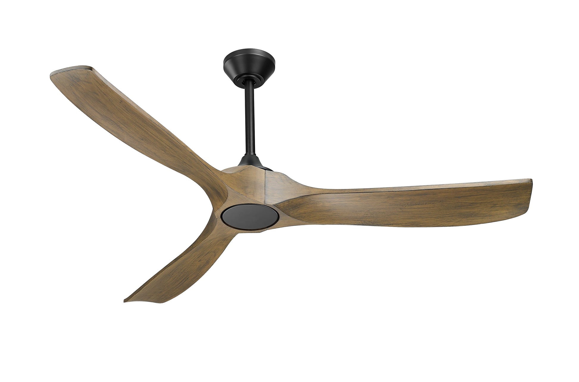 Woodern 60" Smart Ceiling Fan Matte Black with Weathered Oak Wood Blades-5
