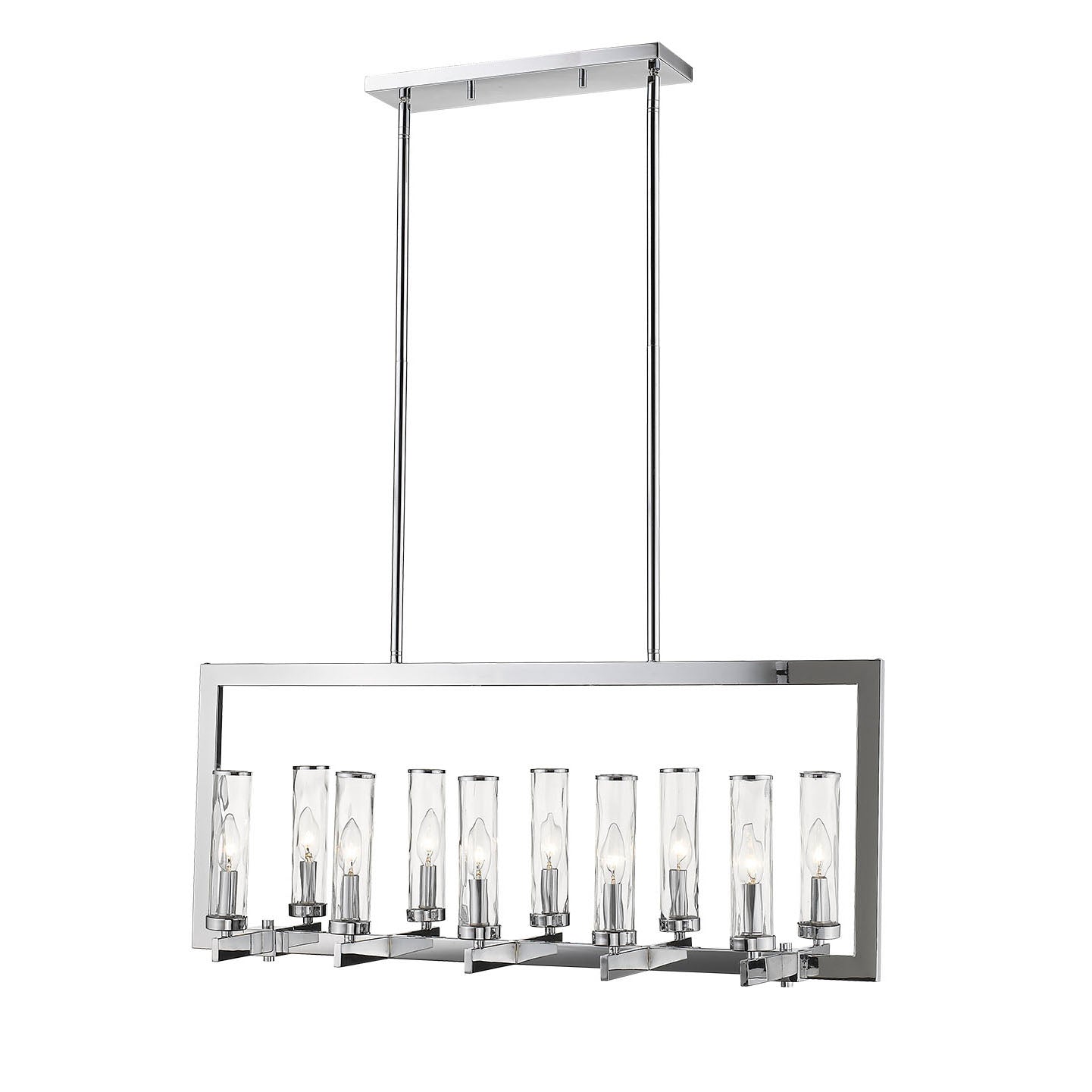 Glacier 10-Light Clear Water Glass Linear Pendant