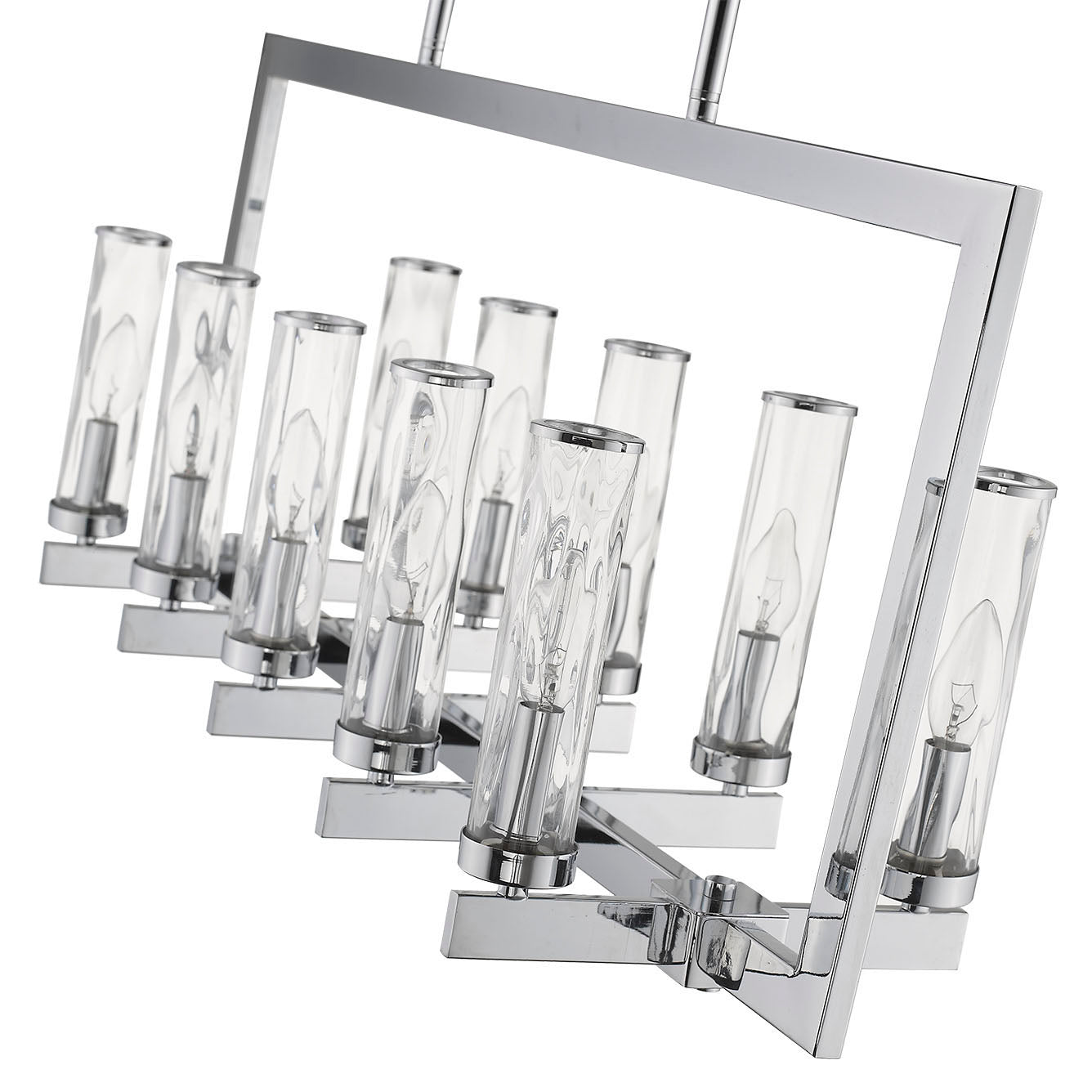 Glacier 10-Light Clear Water Glass Linear Pendant-2