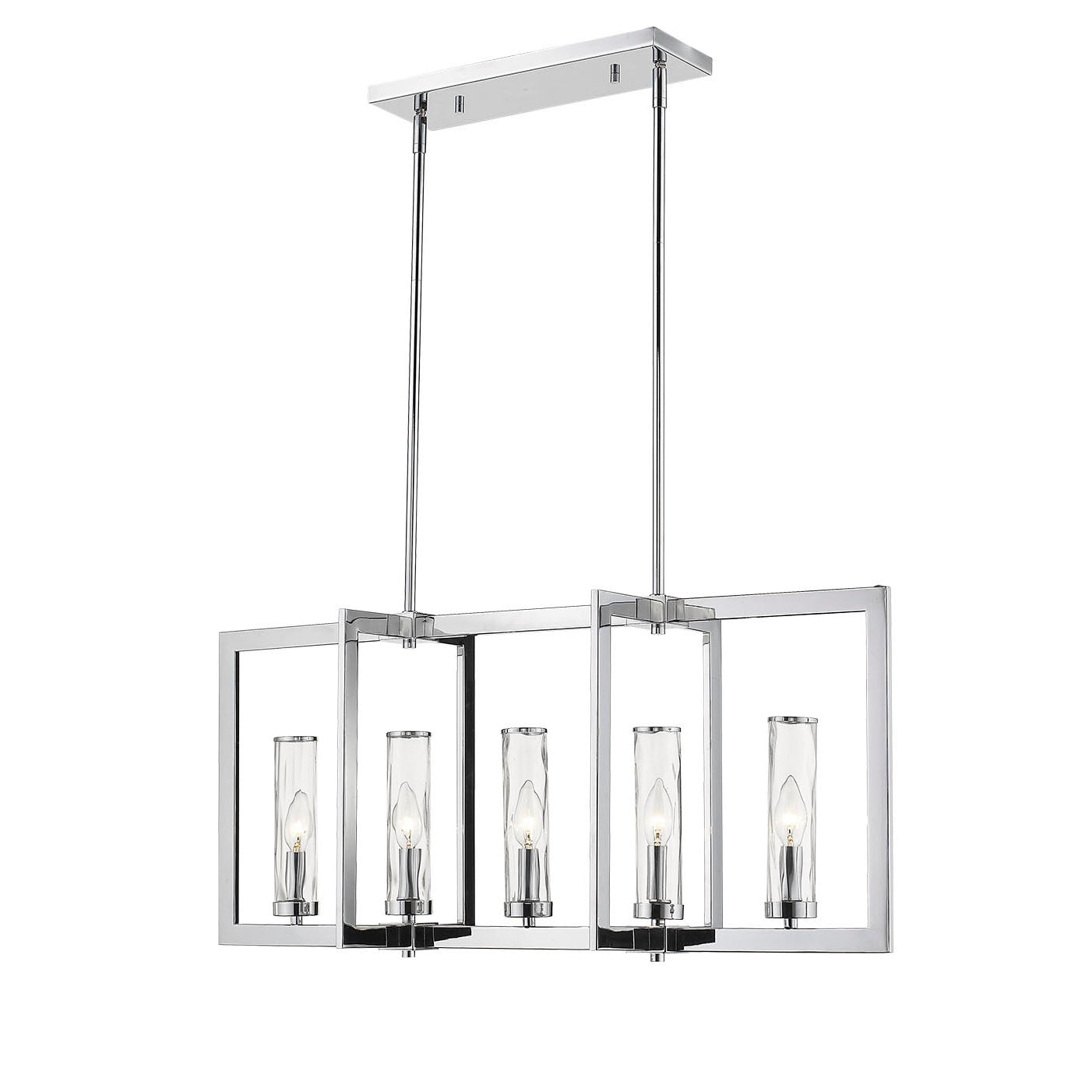 Glacier 5-Light Clear Water Glass Linear Pendant-zoom-4