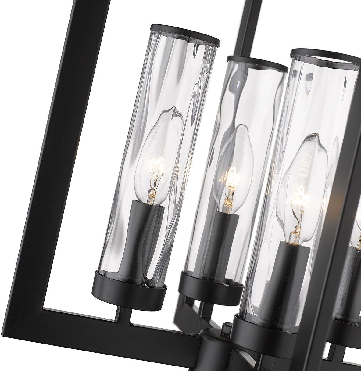 Glacier 4-Light Clear Water Glass Semi Flush Mount-zoom-2