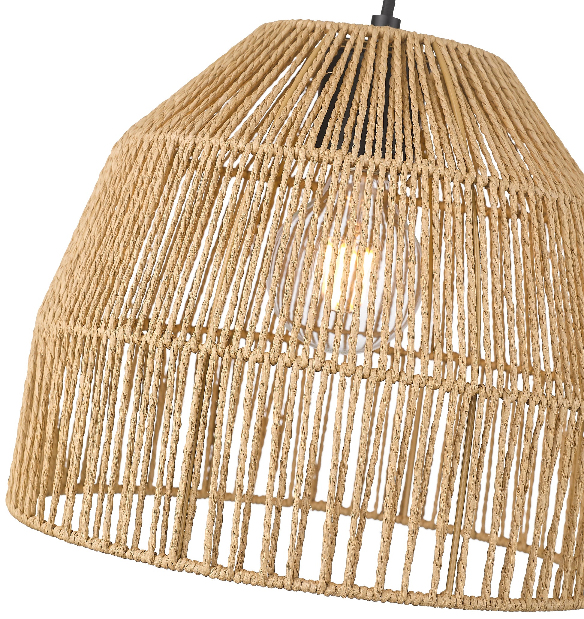 Weave 1-Light Natural Hemp Rope 12" Pendant-2