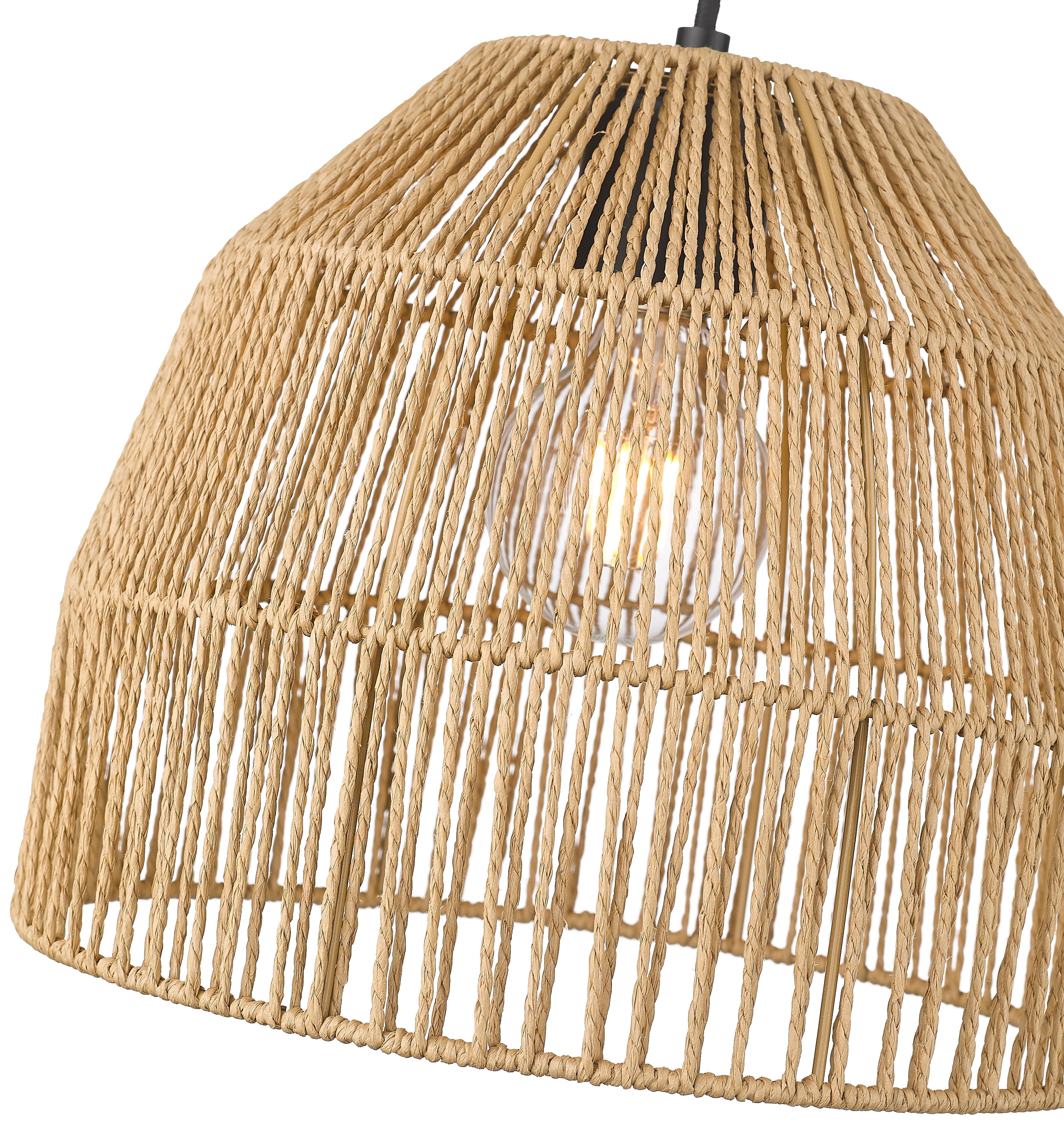 Weave 1-Light Natural Hemp Rope 12" Pendant-zoom-2