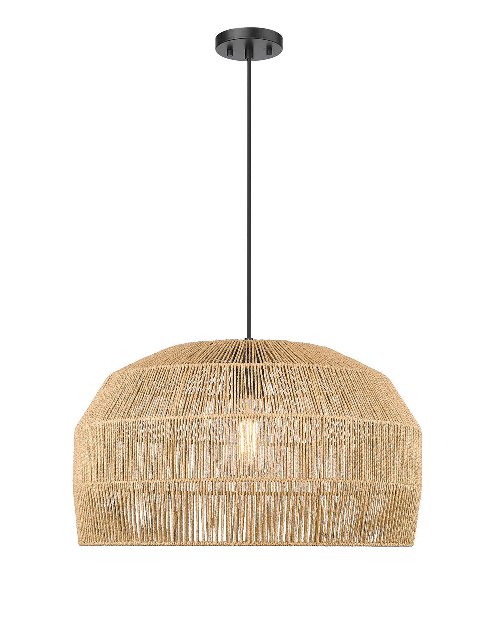 Weave 1-Light Natural Hemp Rope 22" Pendant-zoom-3