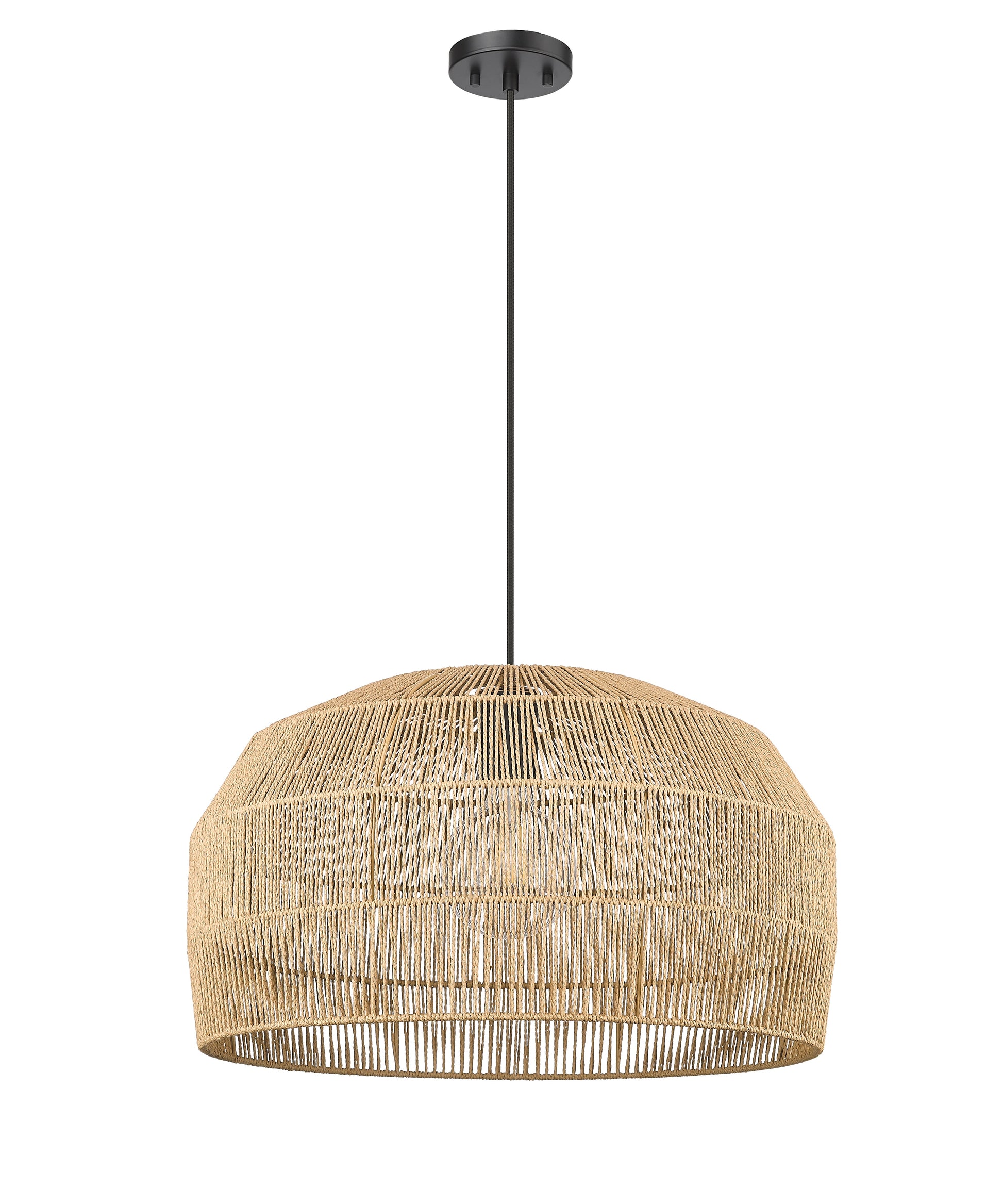 Weave 1-Light Natural Hemp Rope 22" Pendant-4