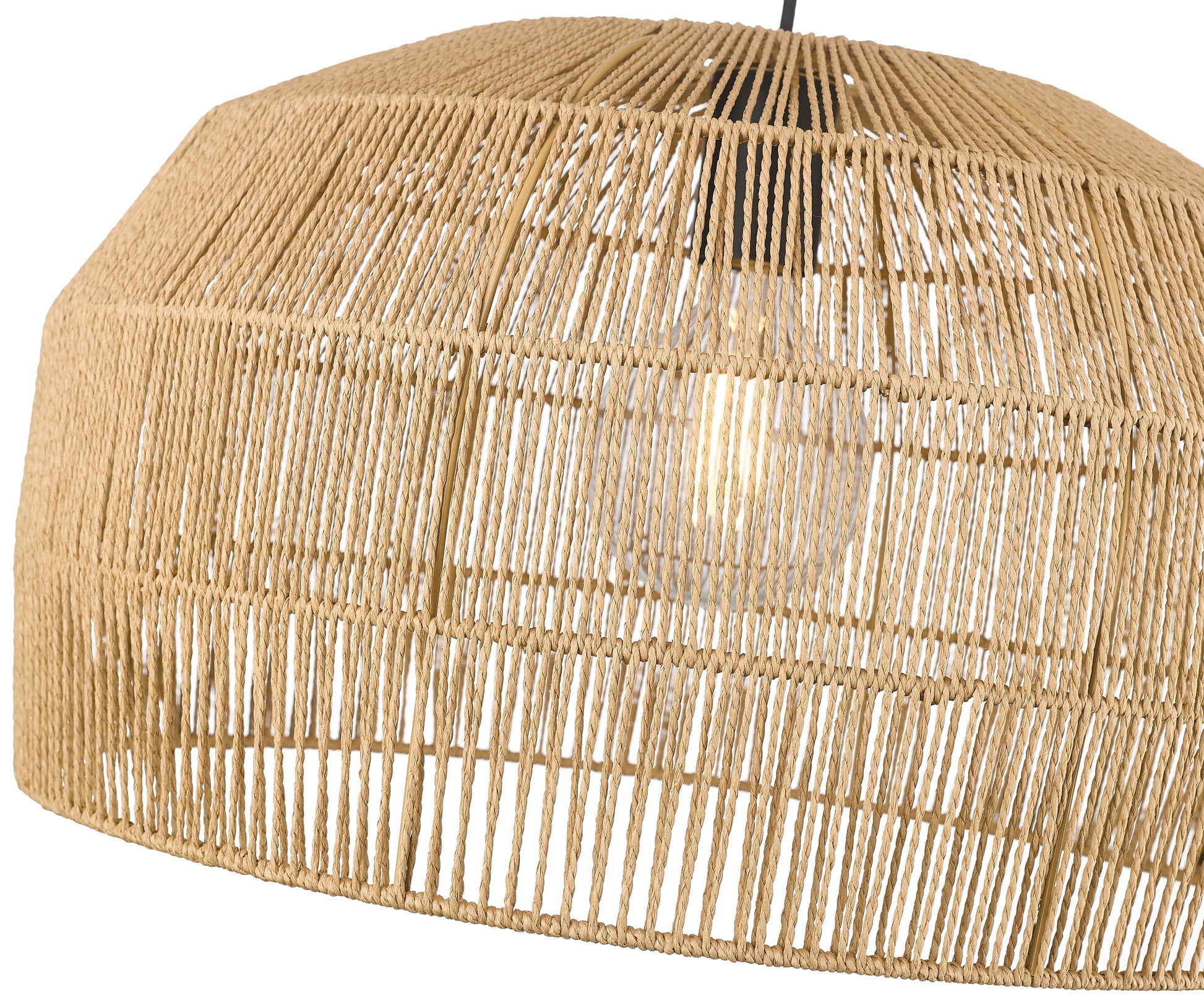 Weave 1-Light Natural Hemp Rope 22" Pendant-2