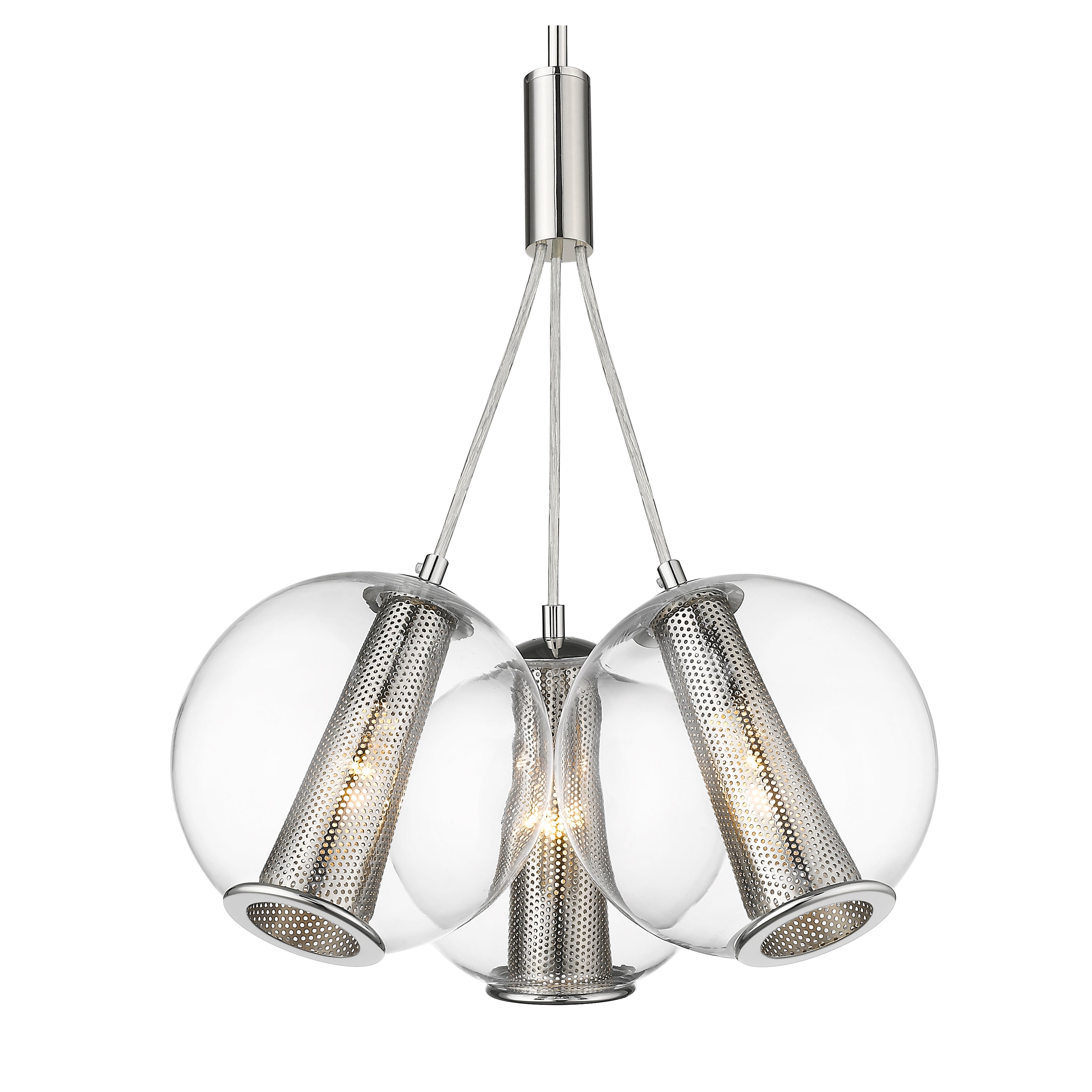 Cone 3-Light Pendant Polished Nickel-zoom-1