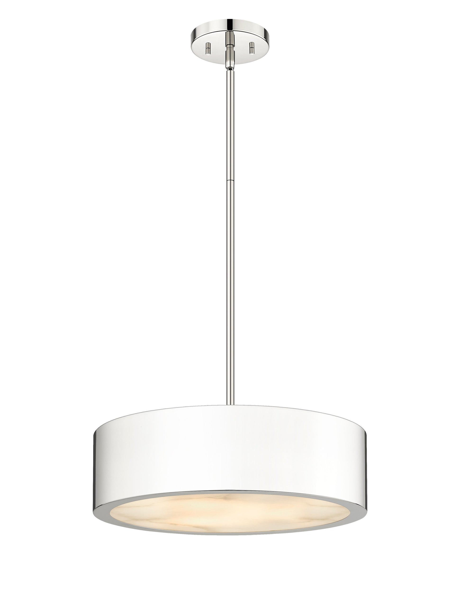 Piston 3-Light Polished Nickel Pendant Spanish Alabaster Stone Diffuser-1