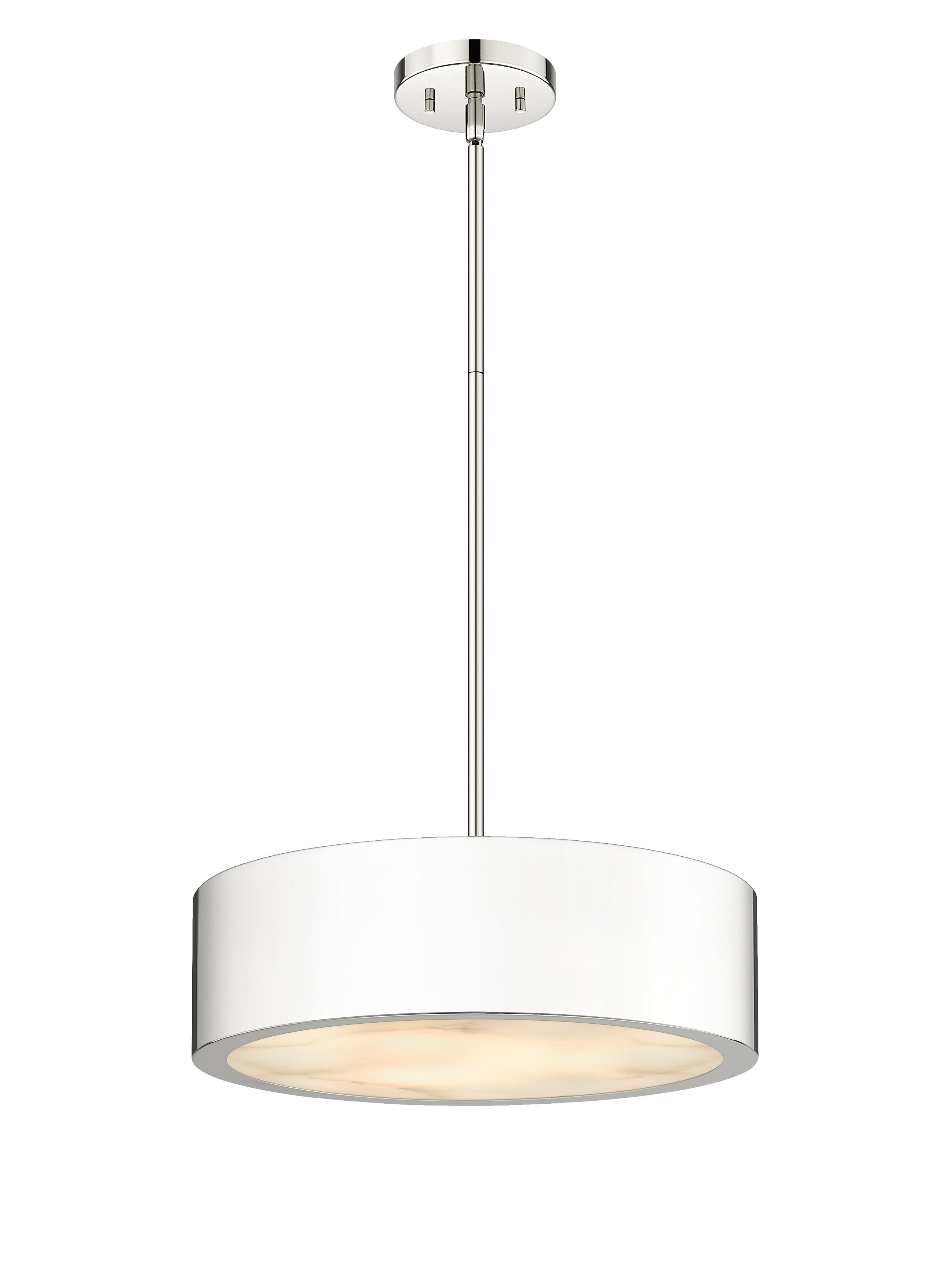 Piston 3-Light Polished Nickel Pendant Spanish Alabaster Stone Diffuser-zoom-1