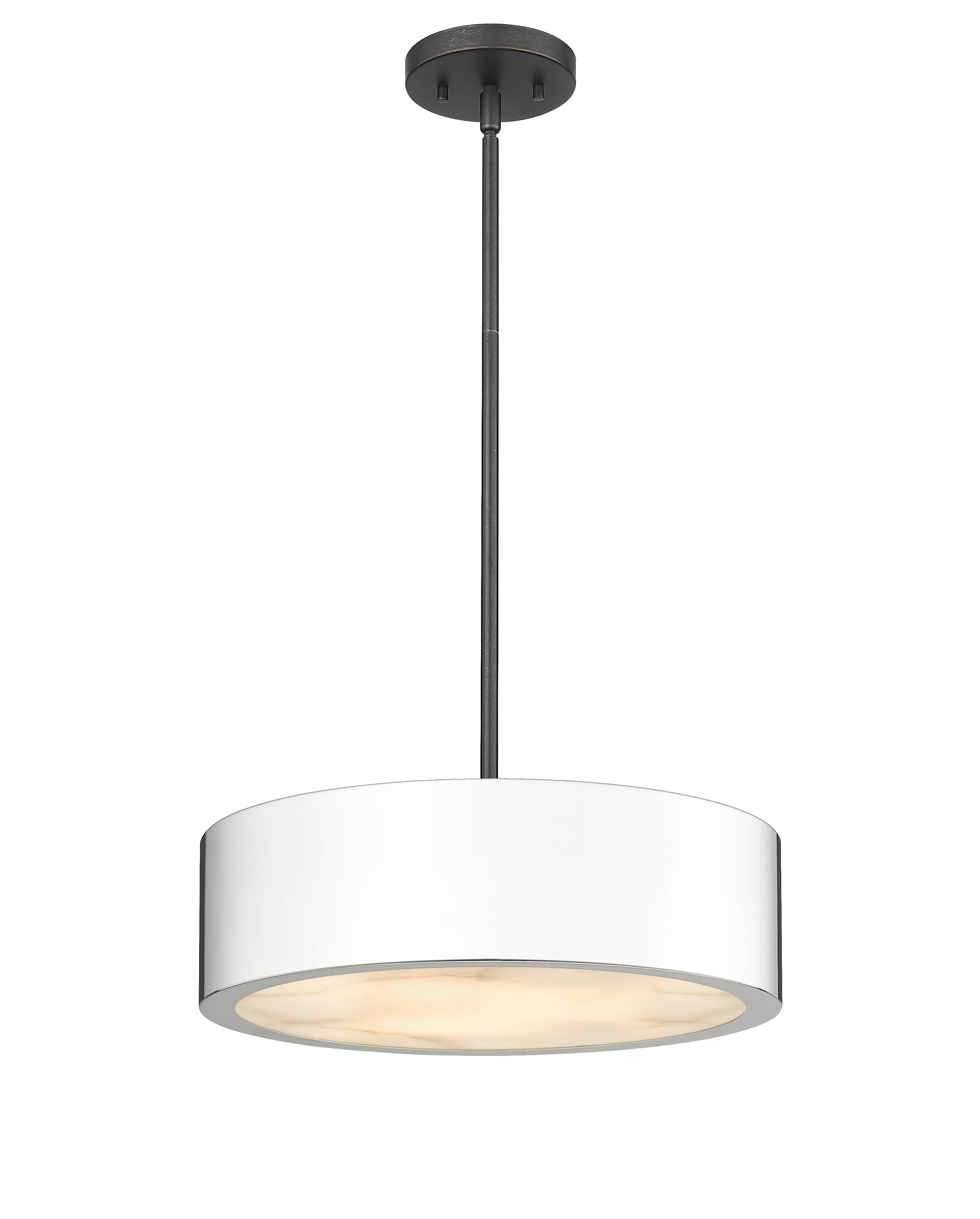 Piston 3-Light Polished Nickel Pendant Spanish Alabaster Stone Diffuser-zoom-2