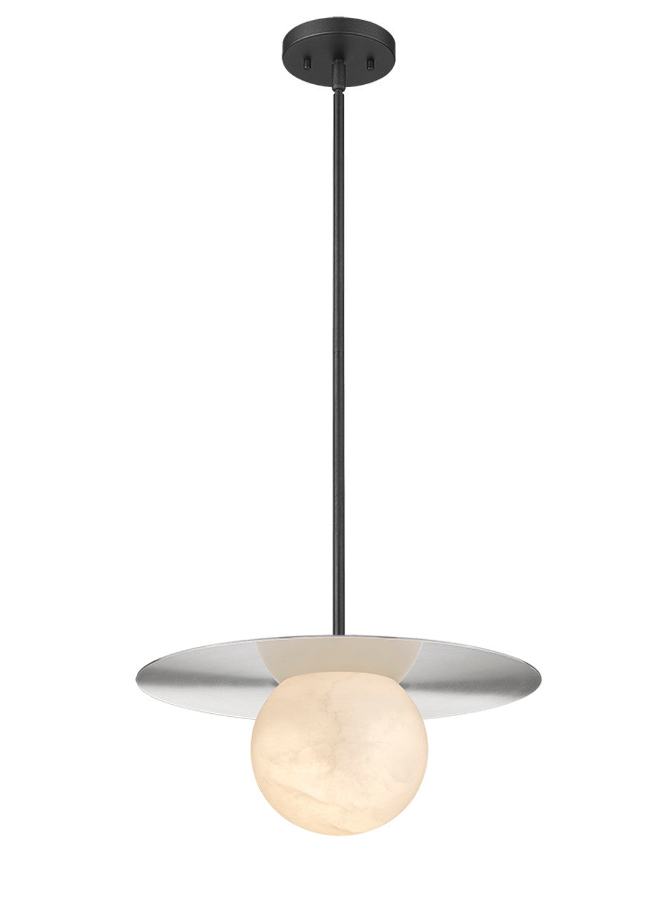 Moon Disk 1-Light Black Carved Alabaster Pendant By Modition (Copy) Modition Lighting
