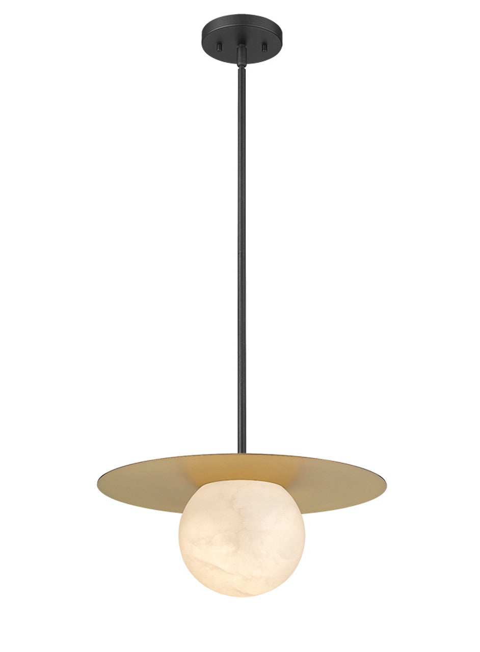 Moon Disk 1-Light Black Carved Alabaster Pendant By Modition (Copy) Modition Lighting