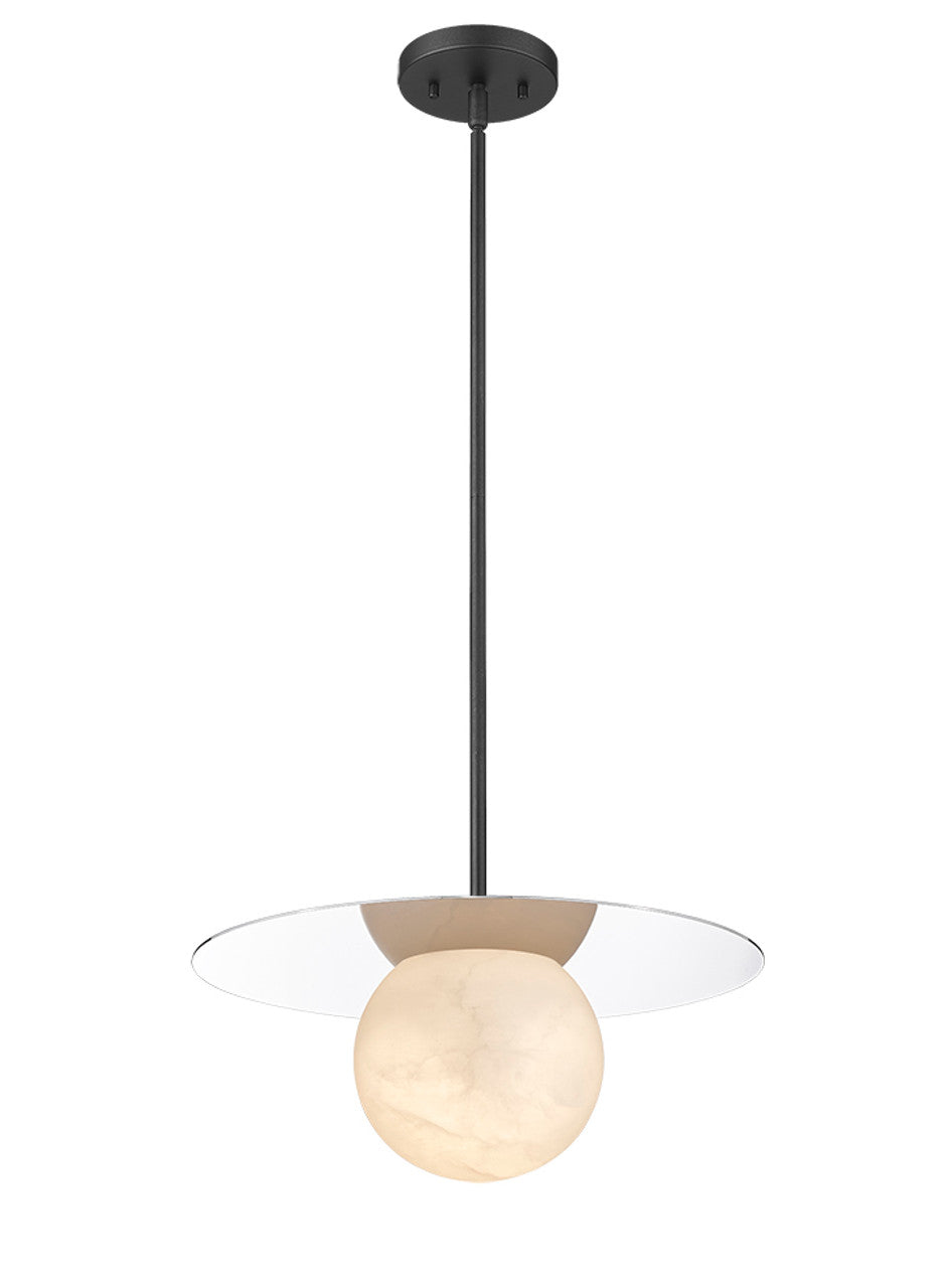 Moon Disk 1-Light Black Carved Alabaster Pendant By Modition (Copy) Modition Lighting