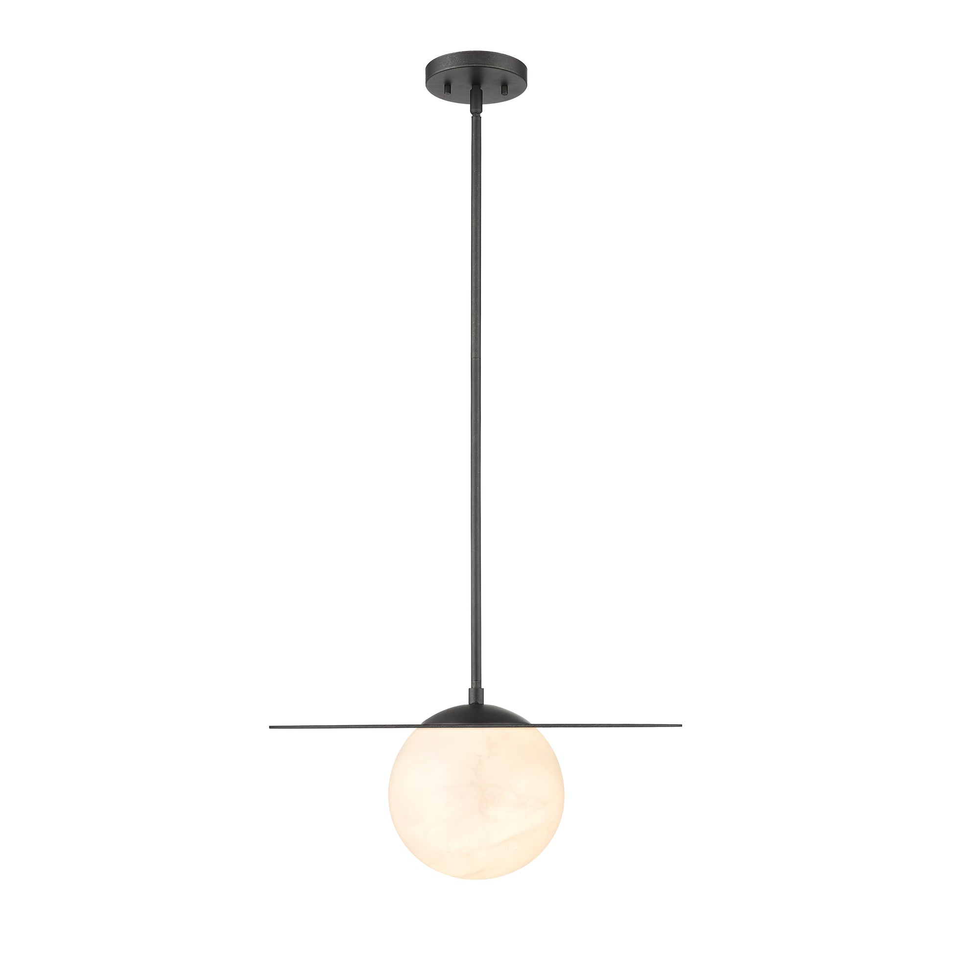 Moon Disk 1-Light Black Carved Alabaster Pendant By Modition - available from The Lighting Shoppe, trusted by Canadian homeowners