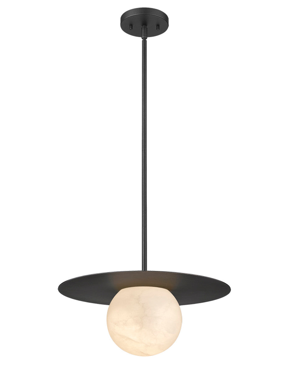 Moon Disk 1-Light Black Carved Alabaster Pendant By Modition (Copy) Modition Lighting