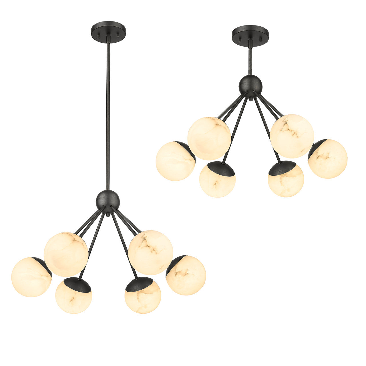 Amelia 6-Light Pendant Featuring Hand Carved Alabaster By Modition Lighting-3