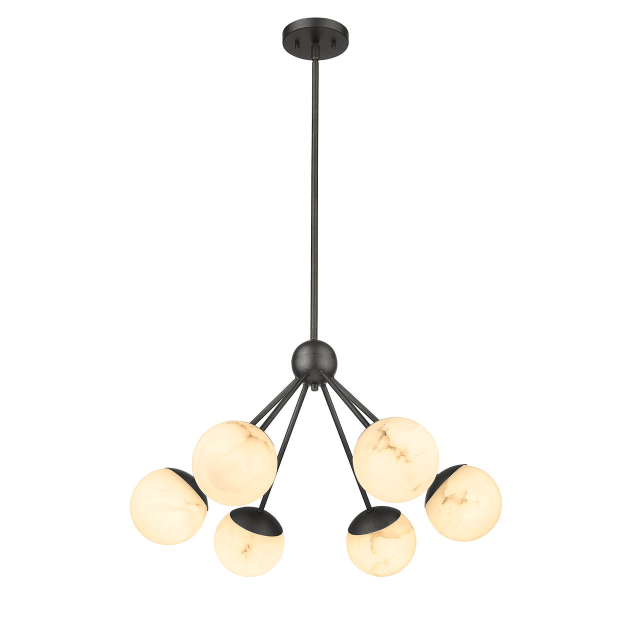 Amelia 6-Light Pendant Featuring Hand Carved Alabaster By Modition Lighting-2