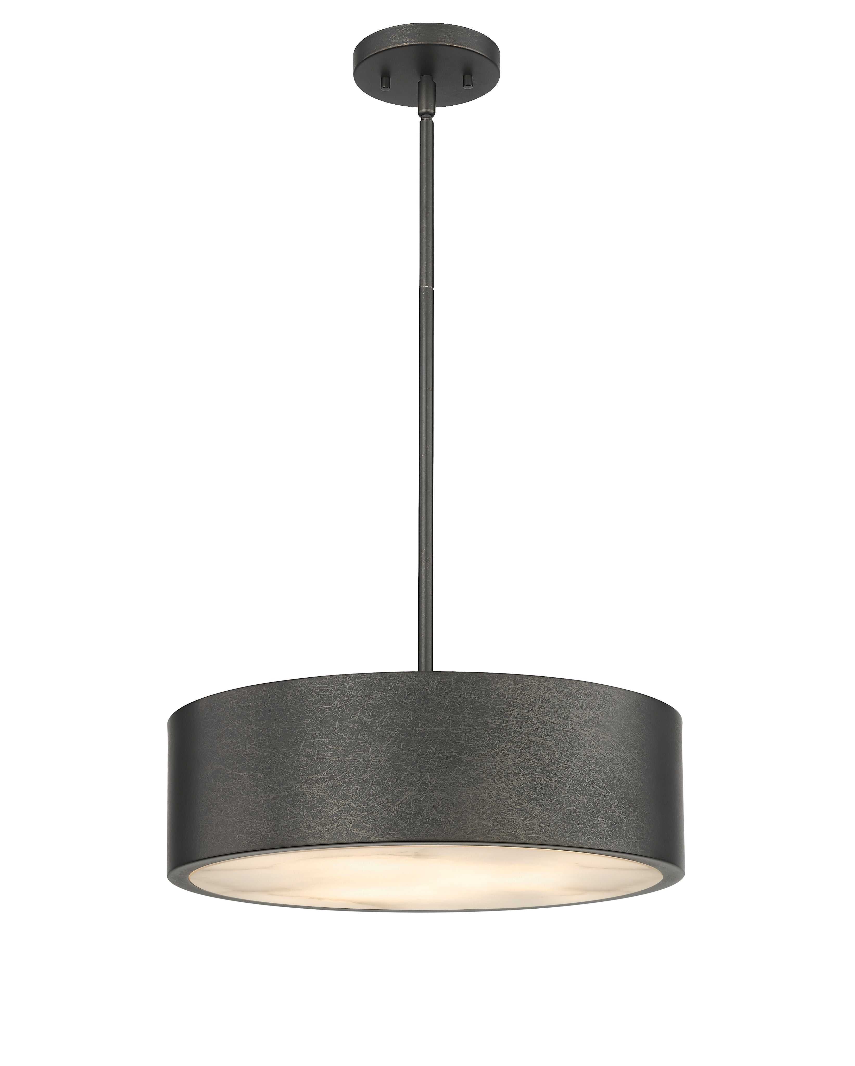 Piston 3-Light Gold Pendant Spanish Alabaster Stone Diffuser Modition Lighting
