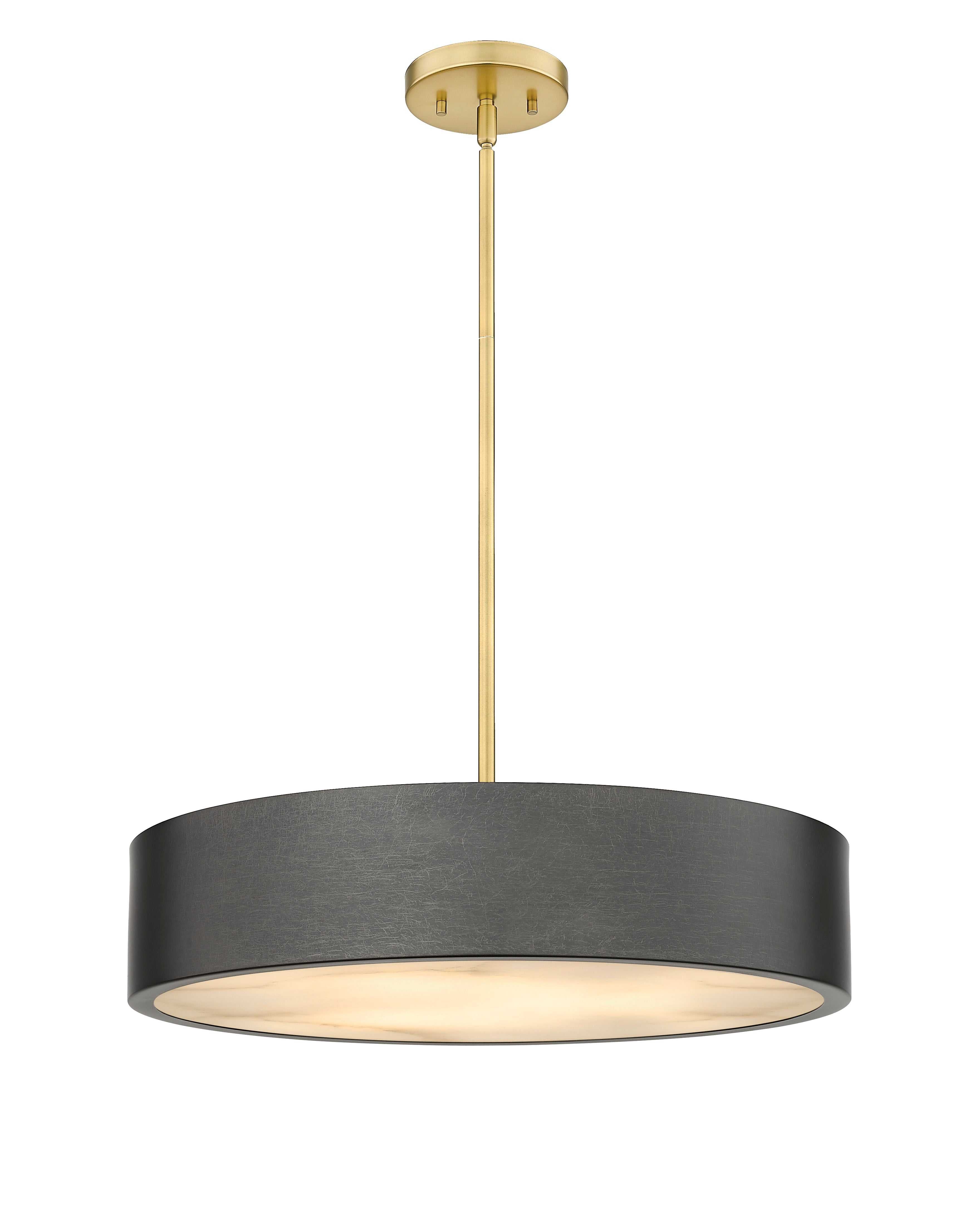 Piston 5-Light Black Pendant Spanish Alabaster Stone Diffuser Modition Lighting