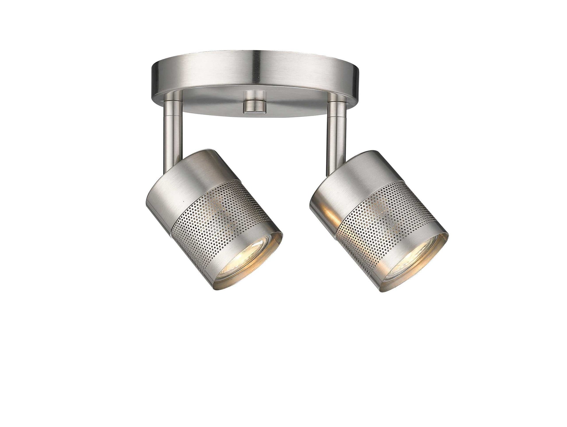 Peek Two Light Flush-Mount Track in Brushed Nickel Mirage Lighting