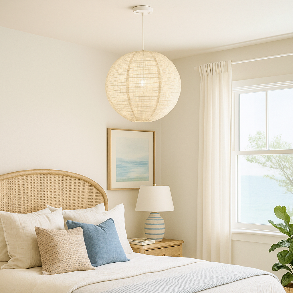 Oslo 16" 1-Light Linen Pendant-zoom-1