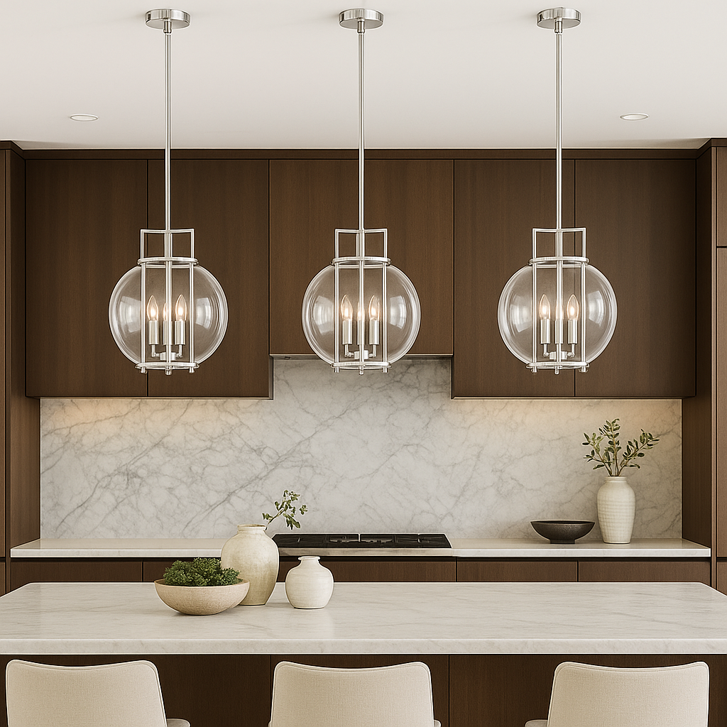 Orbem 3-Light 14" Polished Nickel Pendant