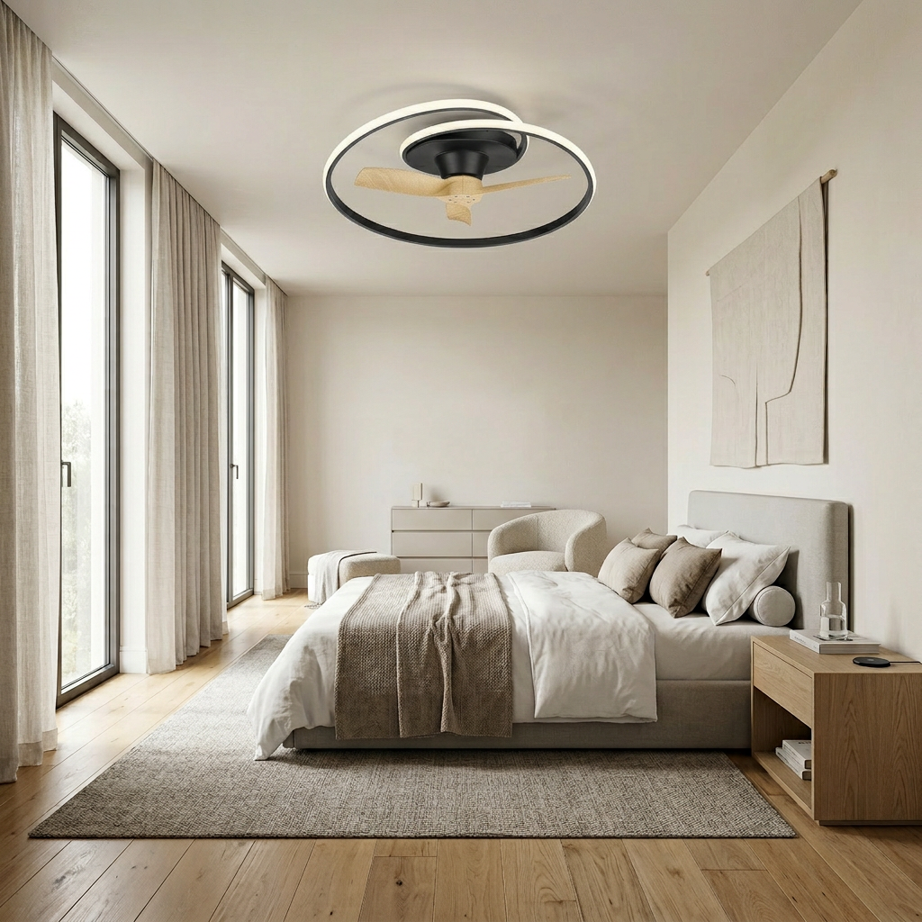 WAVE 31" Smart Fandelier Fan Damp Rated 6CCT