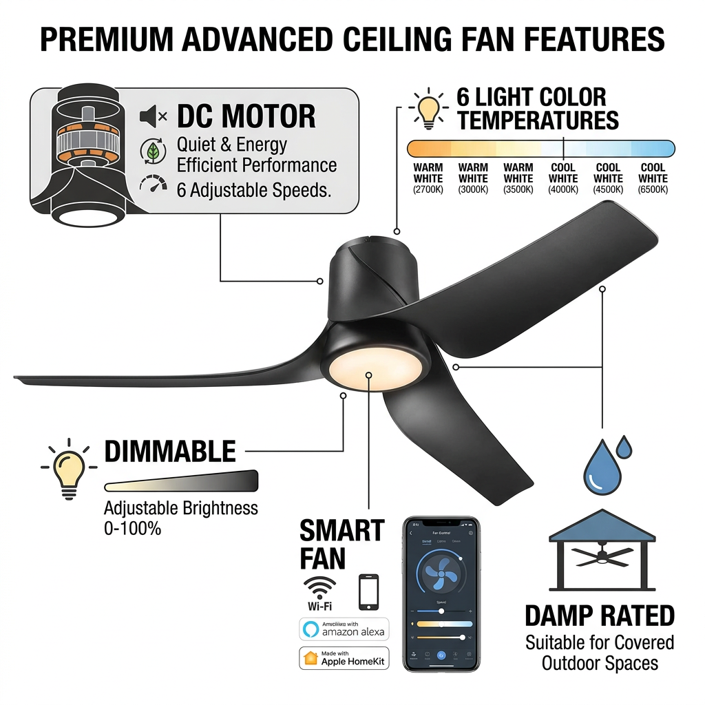 Banana Leaf 53" Flush Ceiling Fan-zoom-12