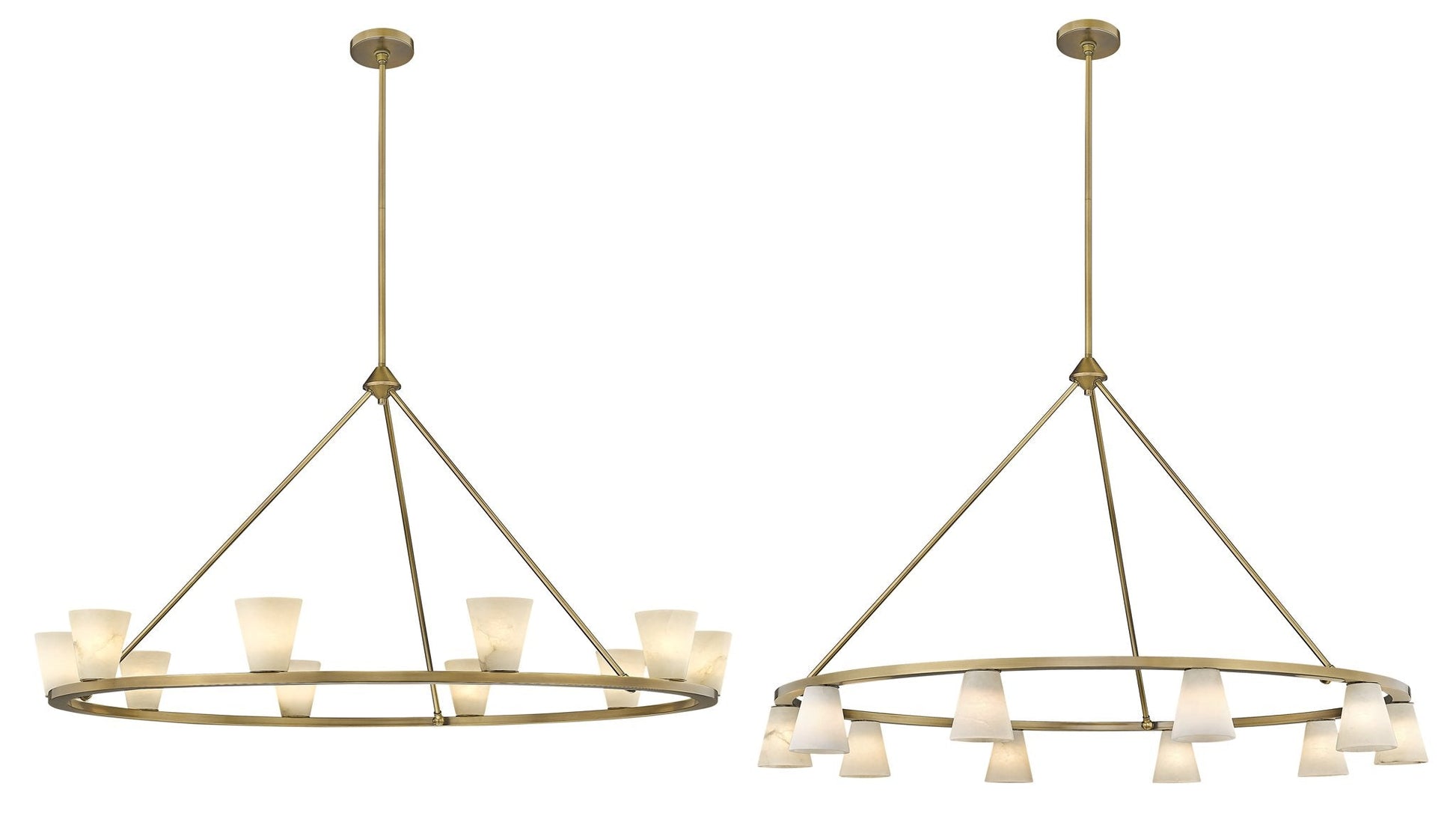 Ironstone 10-Light Spanish Alabaster Chandelier-5