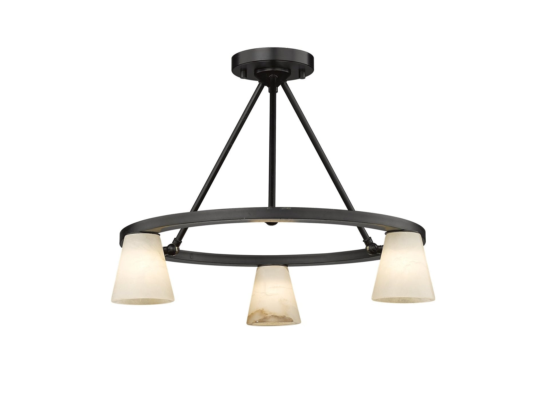 Ironstone 3-Light Spanish Alabaster Chandelier-4