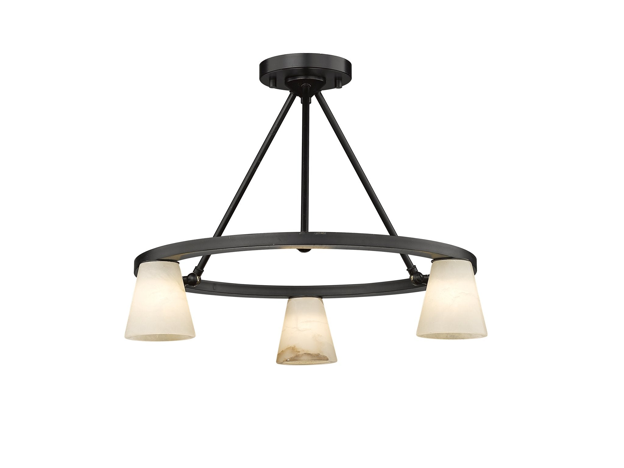 Ironstone 3-Light Spanish Alabaster Chandelier-zoom-4