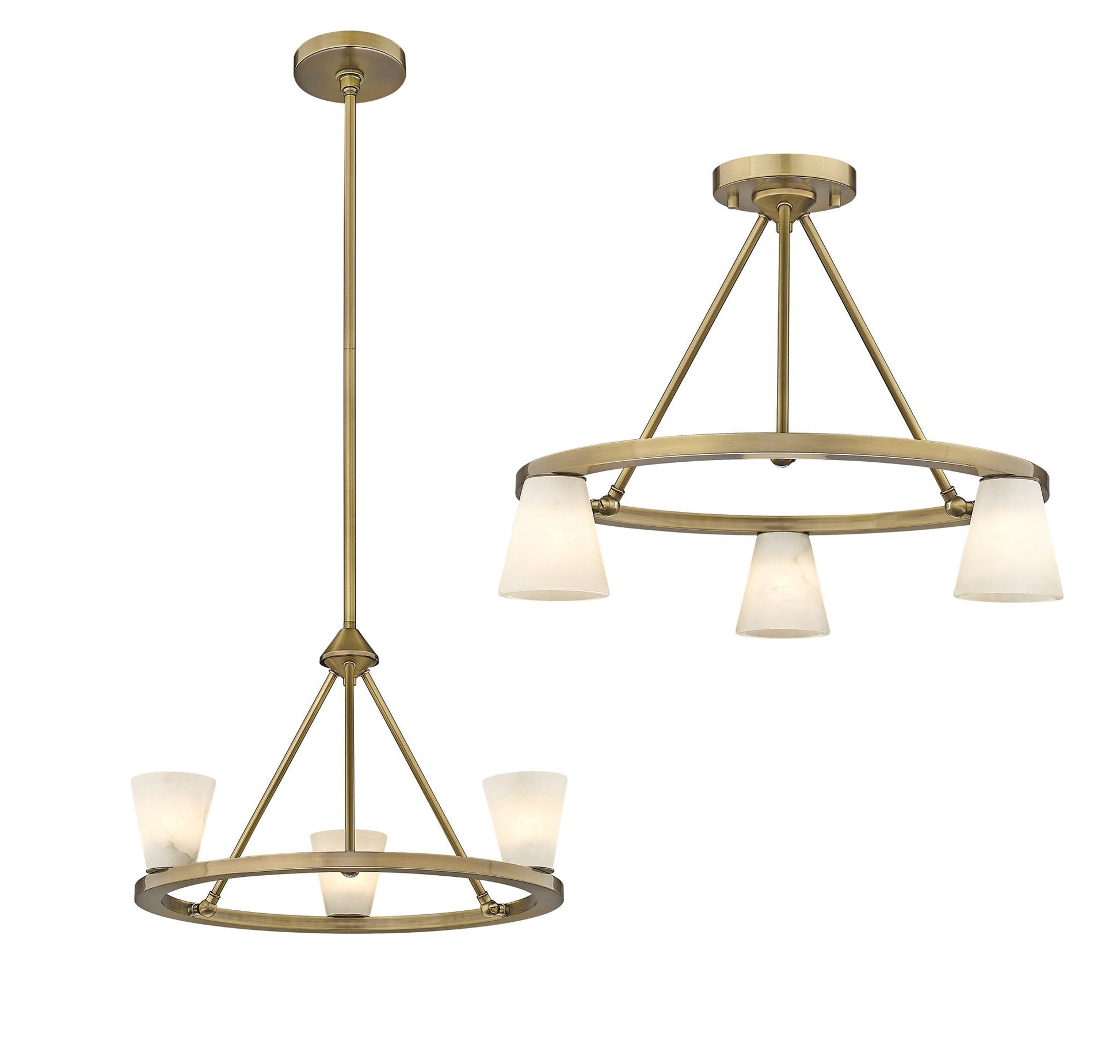 Ironstone 3-Light Spanish Alabaster Chandelier-12