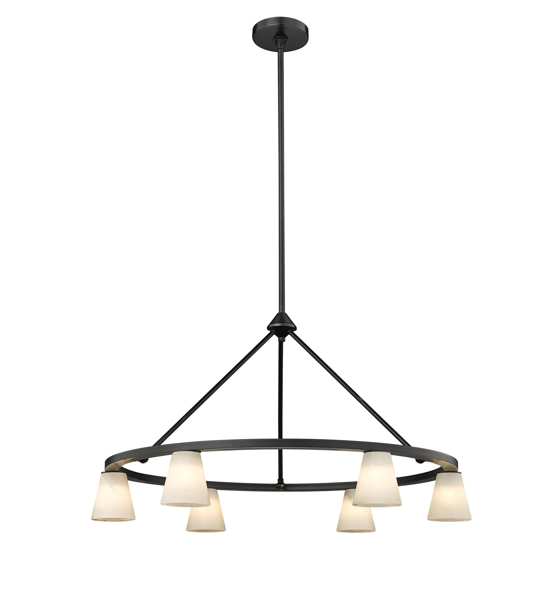 Ironstone 6-Light Spanish Alabaster Chandelier-11