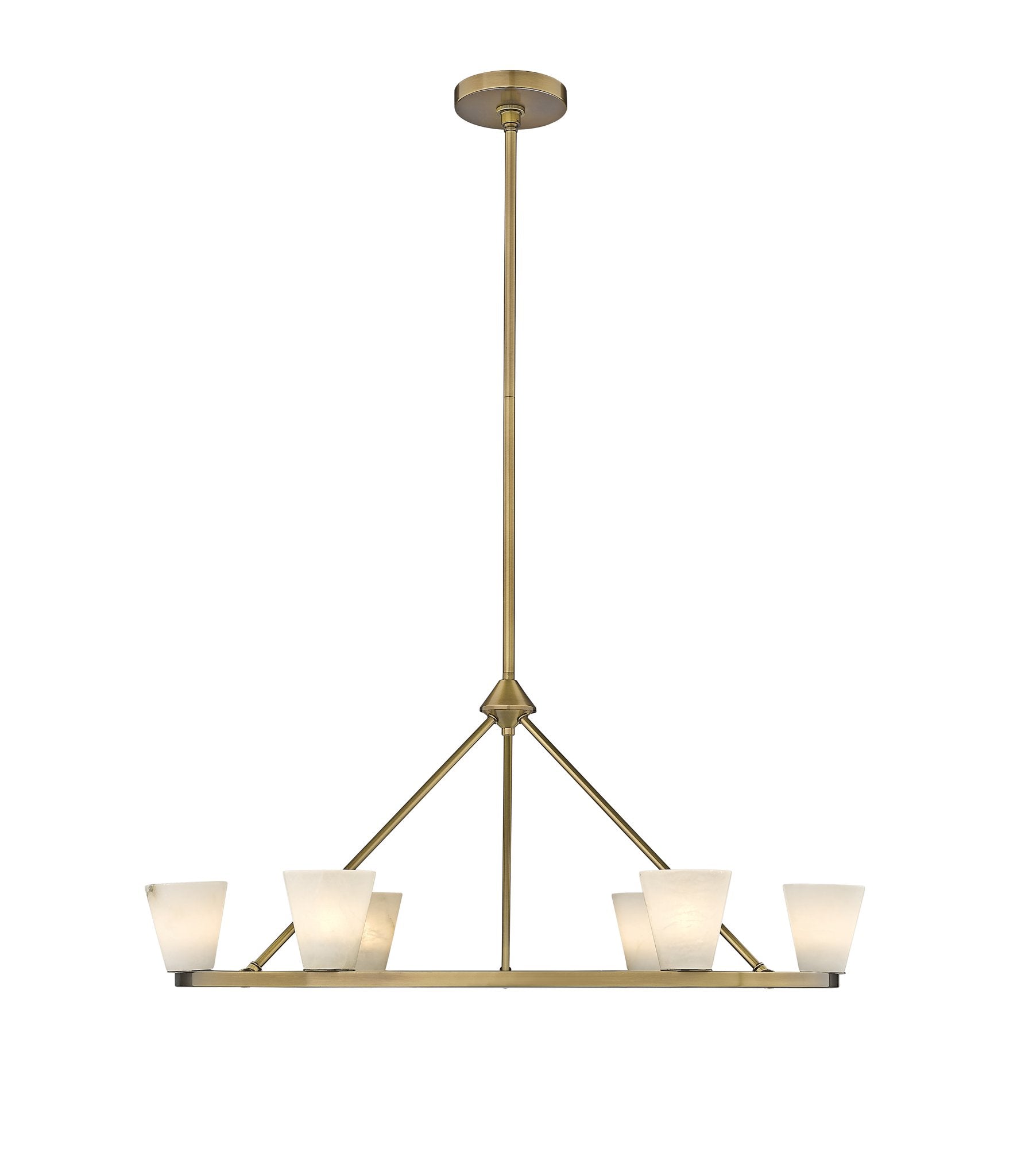 Ironstone 6-Light Spanish Alabaster Chandelier-2