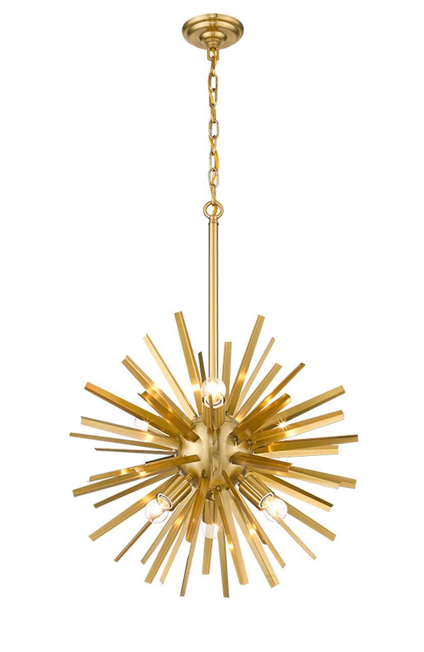 BLAST 6-Light 22" Brass Steel Pendant Mirage Lighting