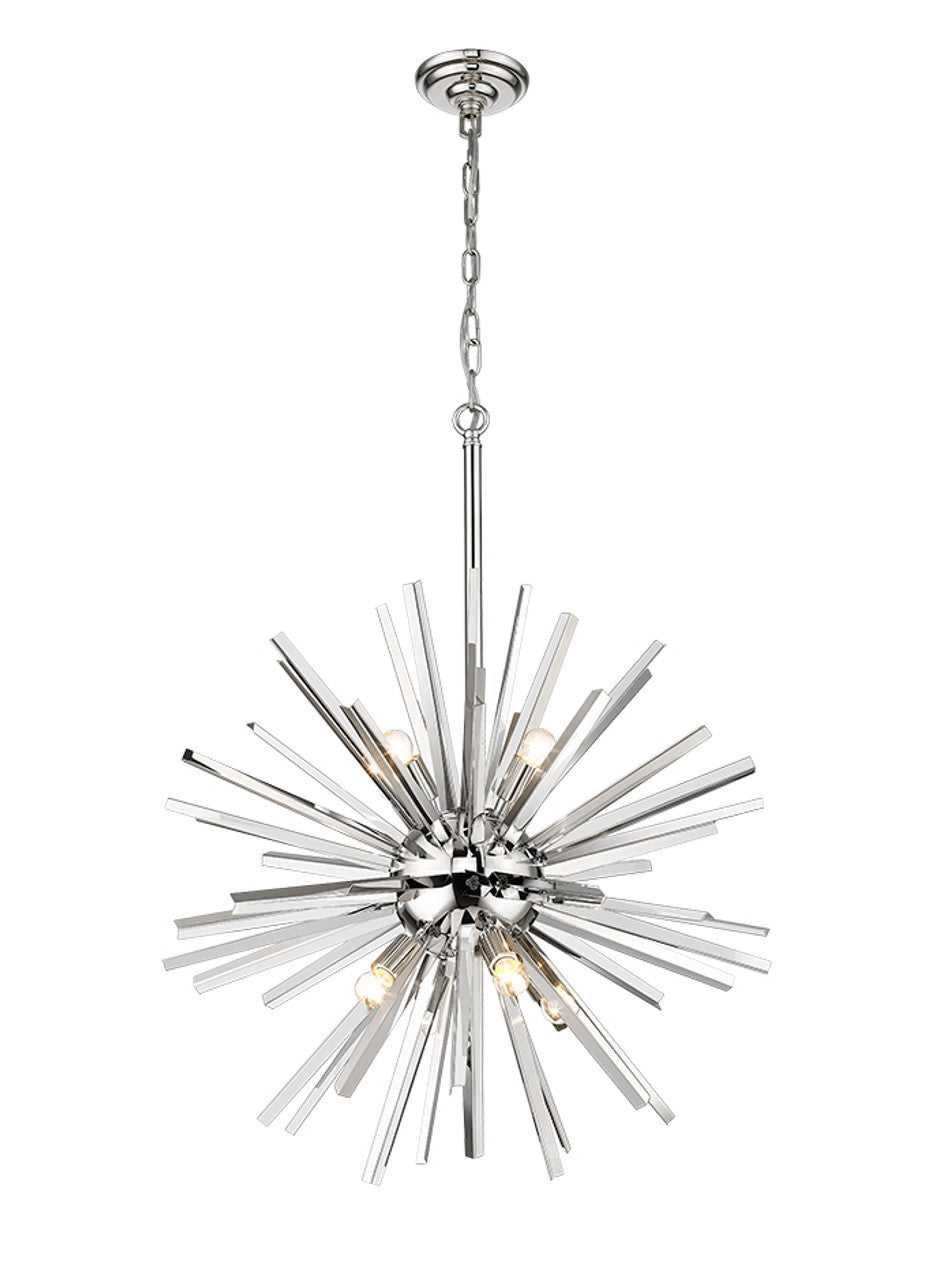 BLAST 6-Light 22" Stainless Steel Pendant Mirage Lighting