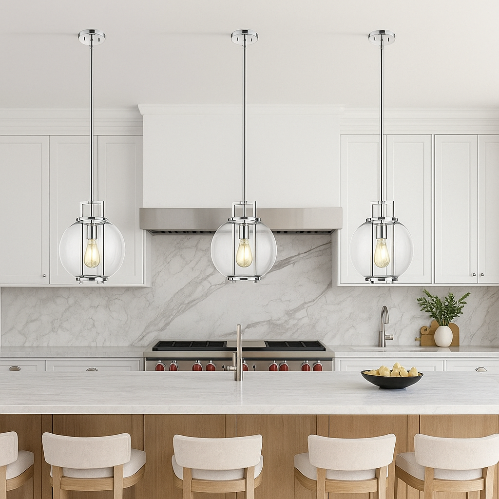 Orbem 1-Light 10" Polished Nickel Pendant-1