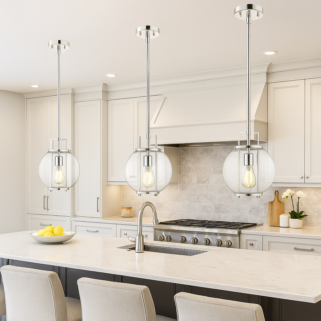 Orbem 1-Light 10" Polished Nickel Pendant-2