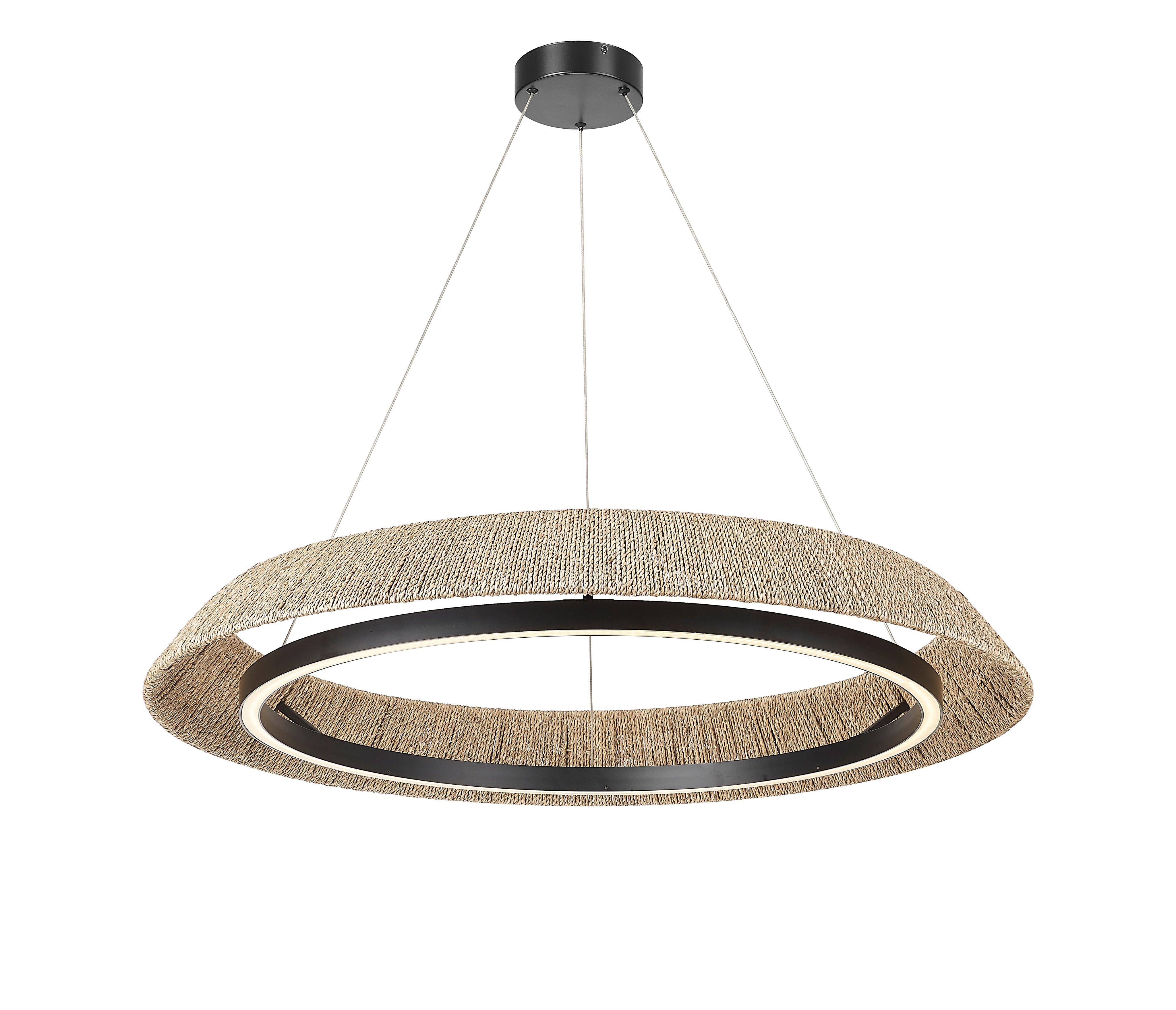 Natural Du-Ring Black 38 Inch Integrated LED Round Chandelier By Modition Lighting-zoom-3