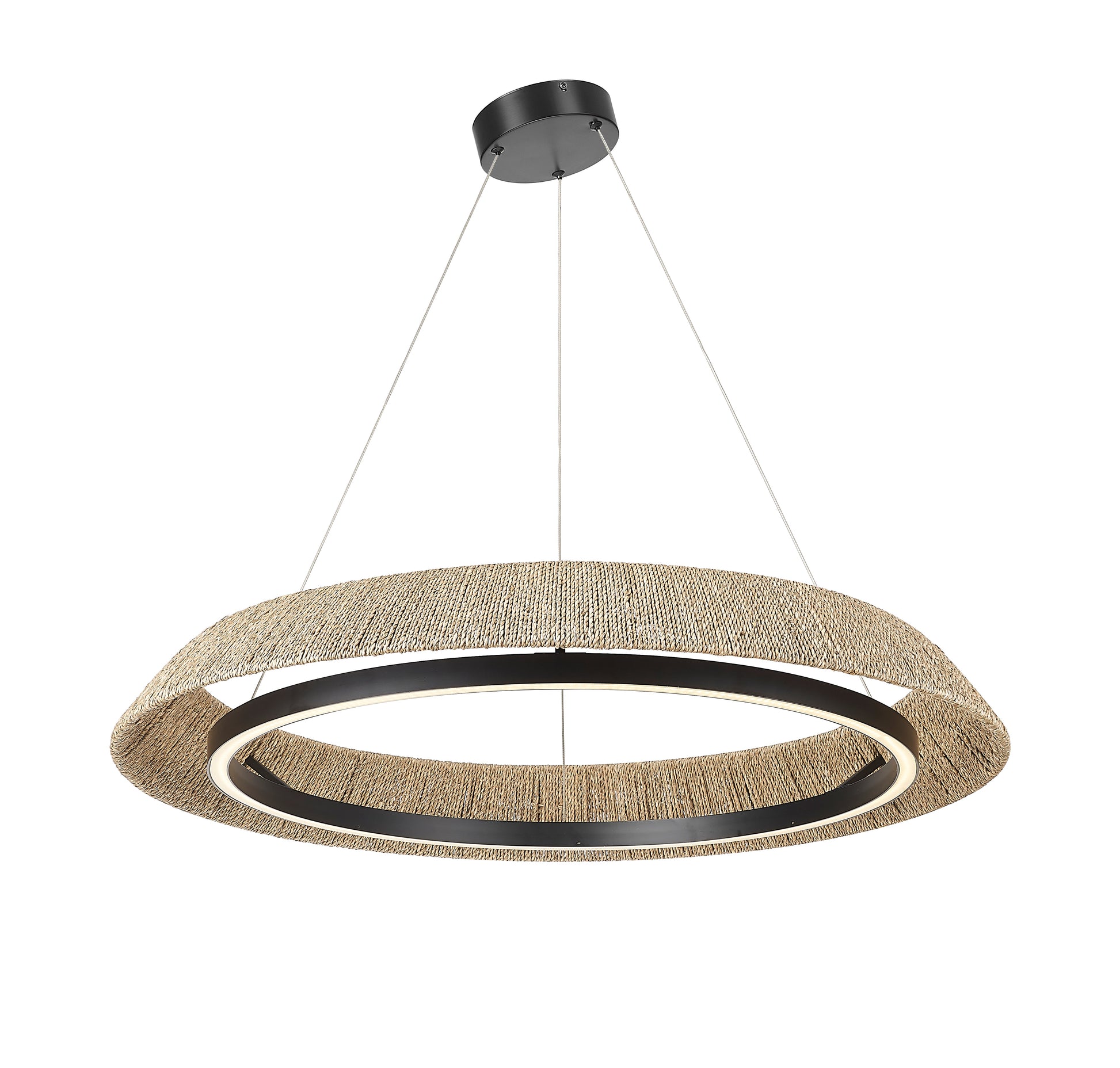 Natural Du-Ring Black 38 Inch Integrated LED Round Chandelier By Modition Lighting-5