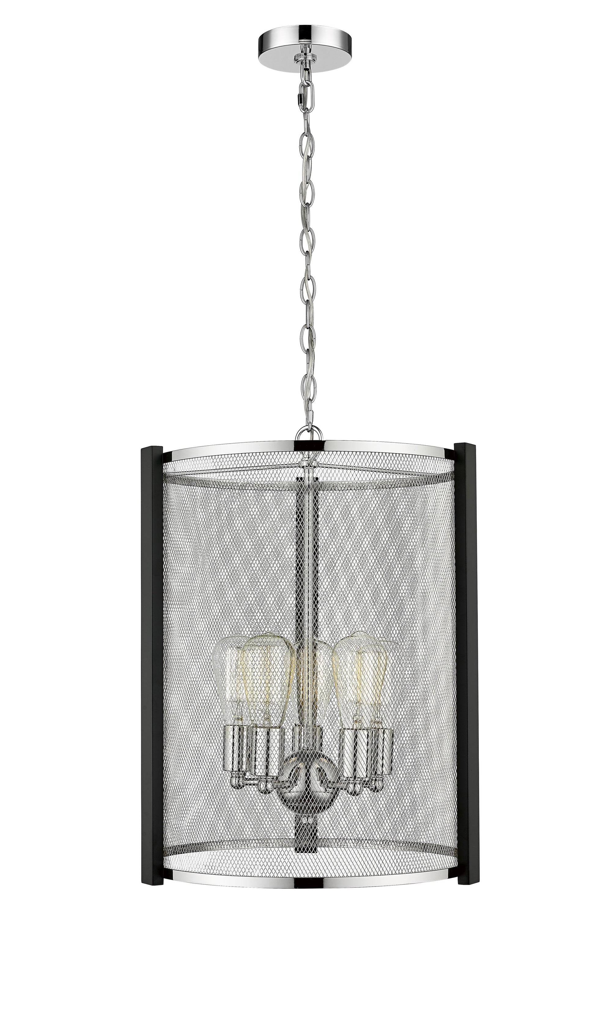 Forge & Fern 5-Light Polished Nickel with Multi-Finish Pendant-1