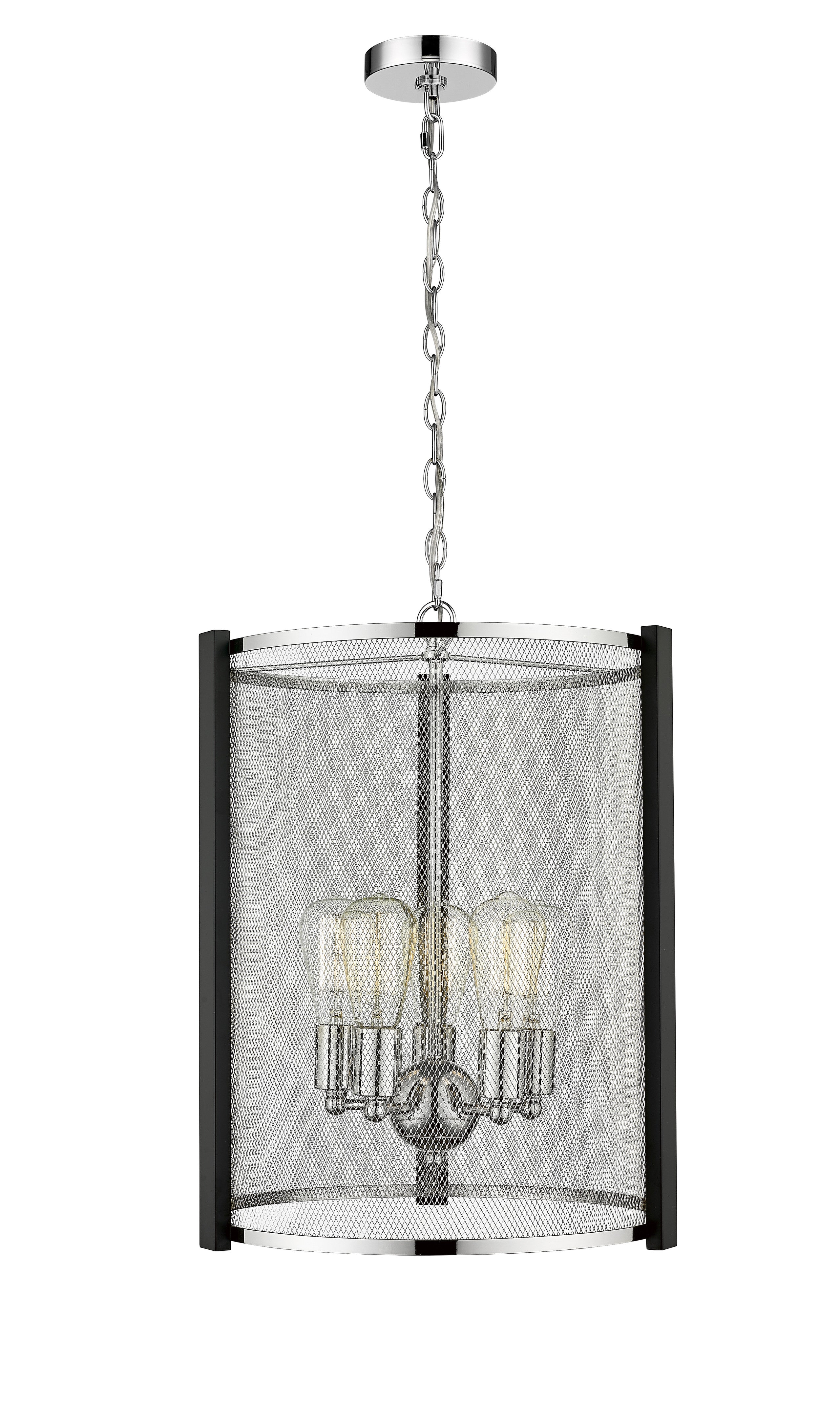 Forge & Fern 5-Light Polished Nickel with Multi-Finish Pendant