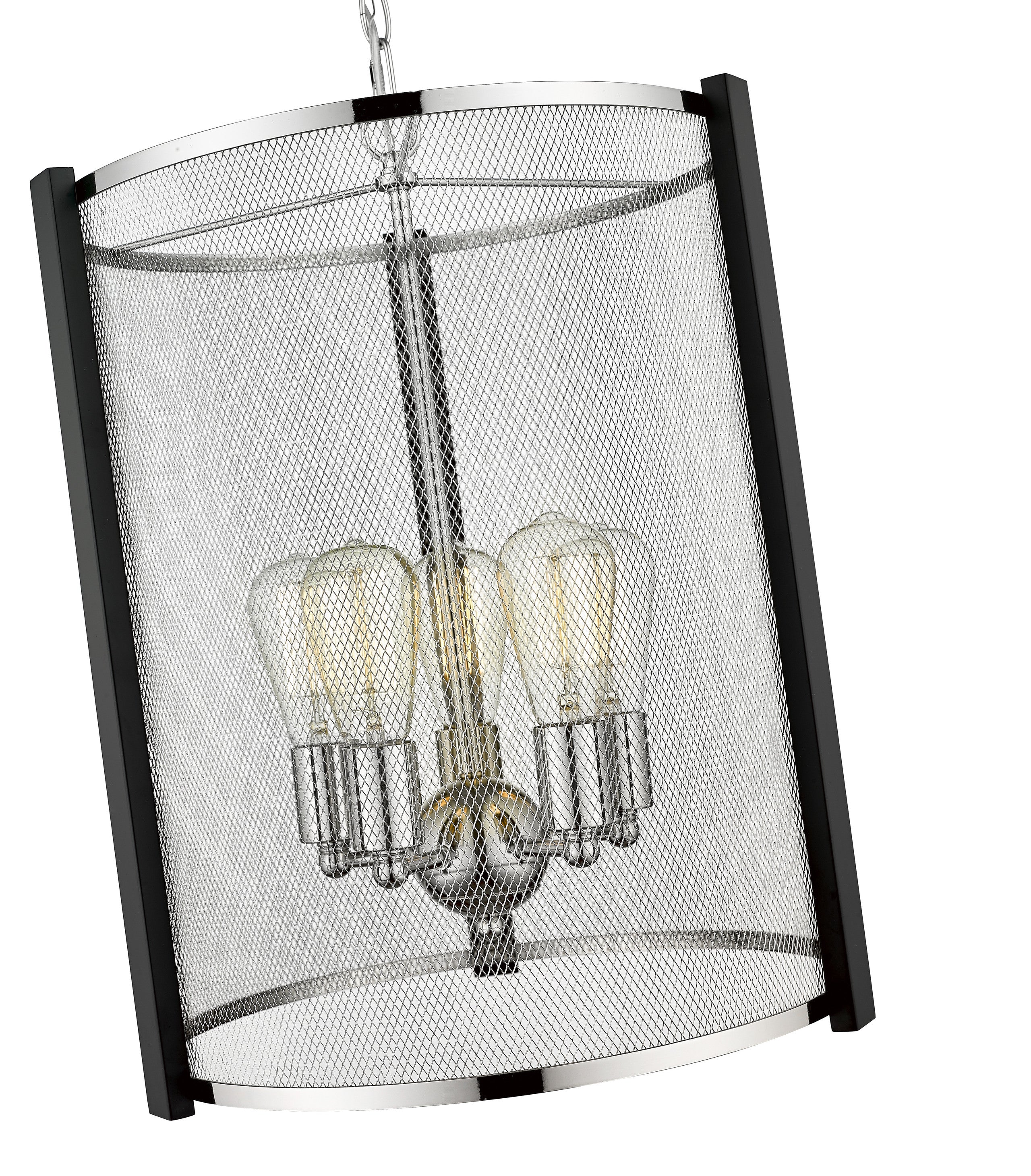 Forge & Fern 5-Light Polished Nickel with Multi-Finish Pendant